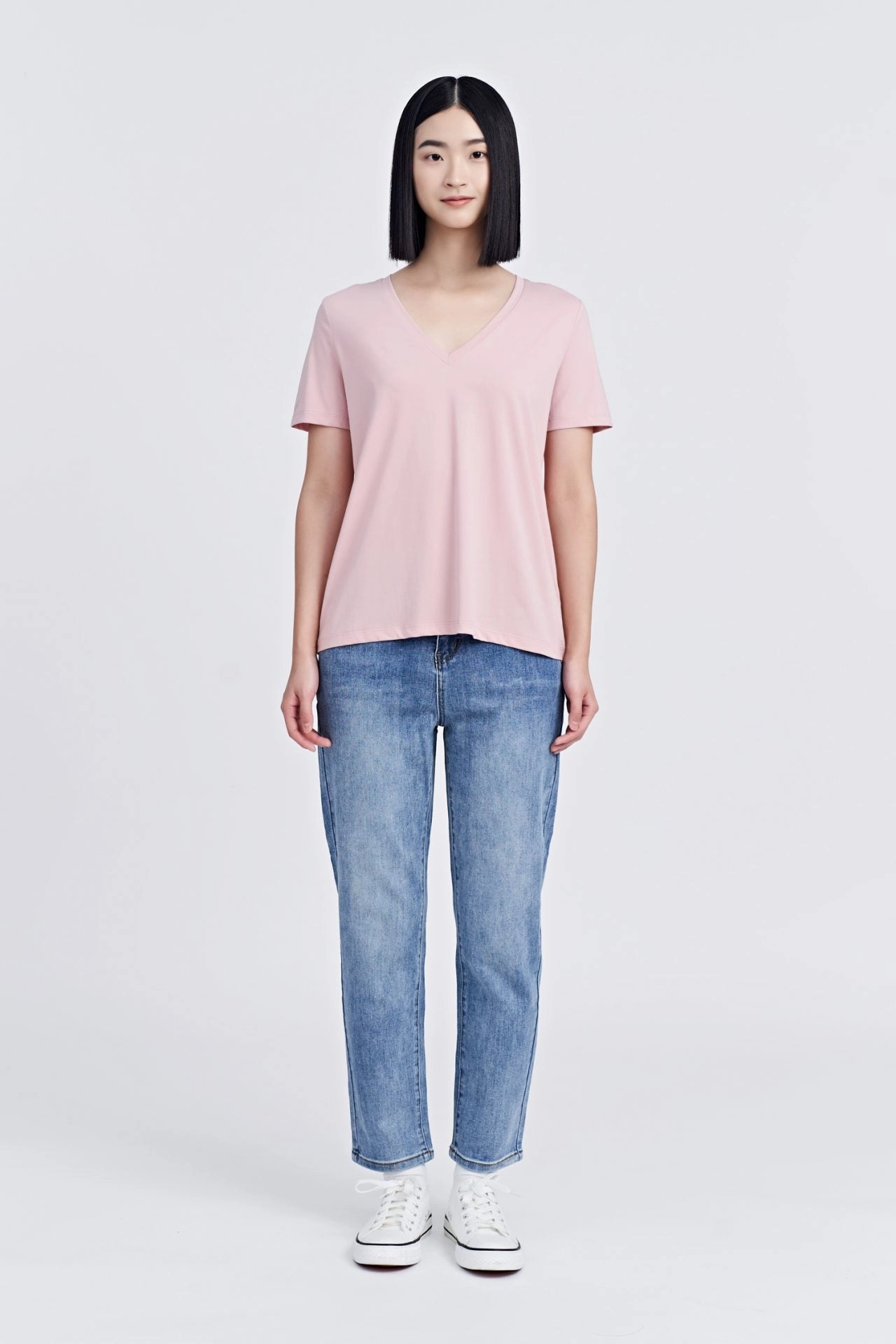 V-Neck Tee - Blush Everyday Essential