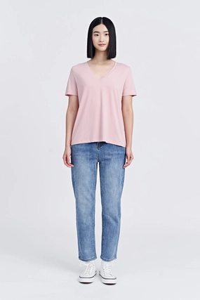 Perfect Layer Relax Style Trend V-Neck Tee - Blush