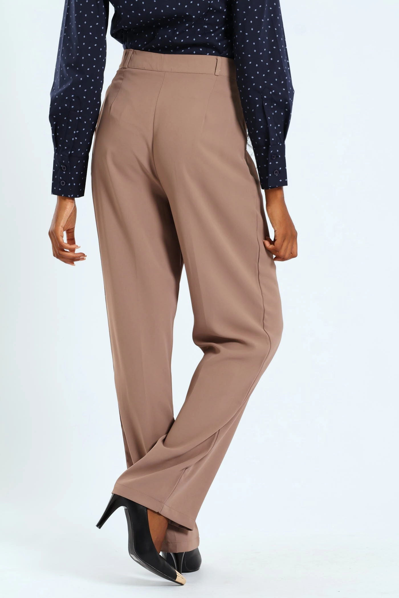 Double Loop Wideleg Pant - Tobacco Soft Touch Material