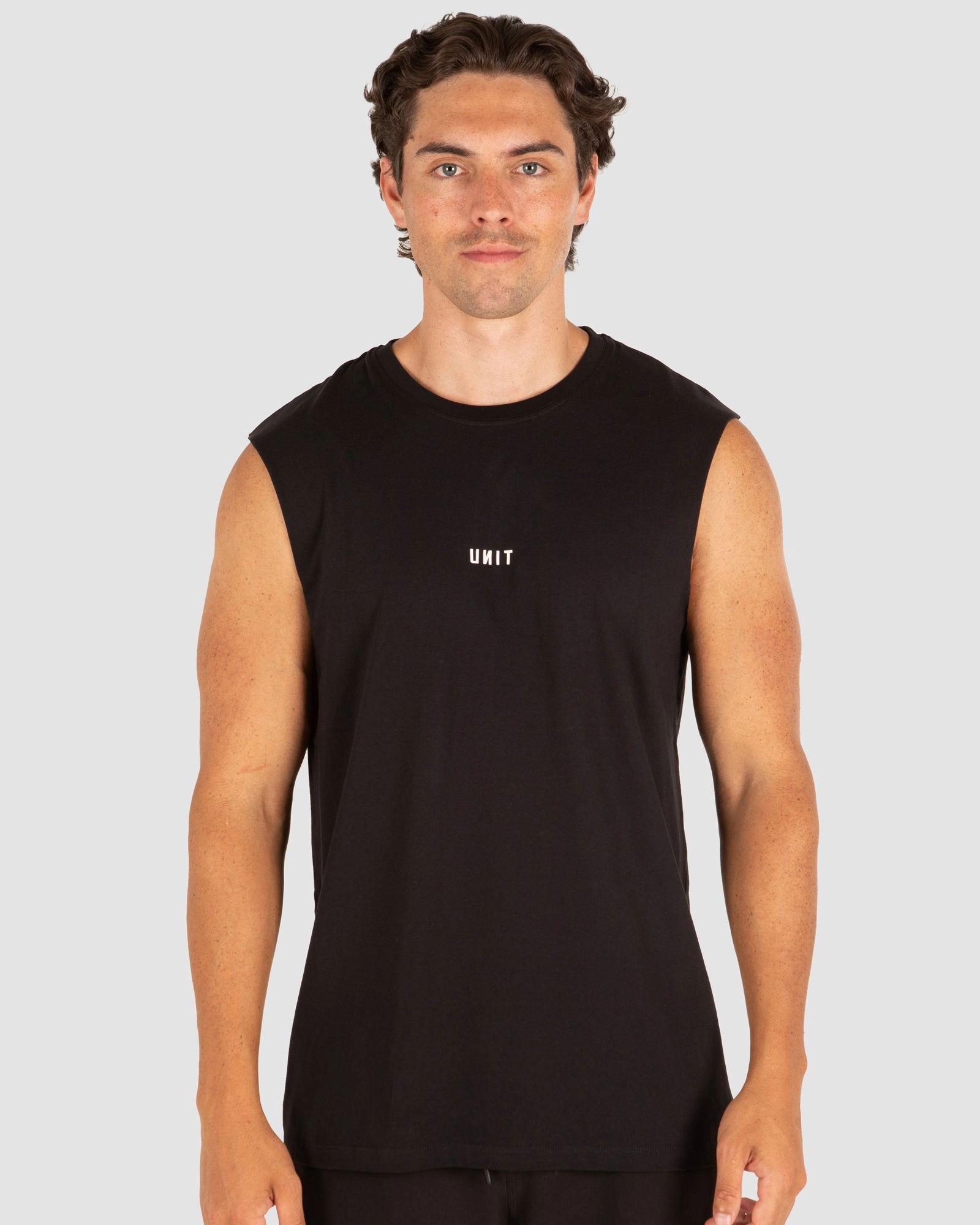 Low Profile Collar UNIT Stock Mens Muscle Tee
