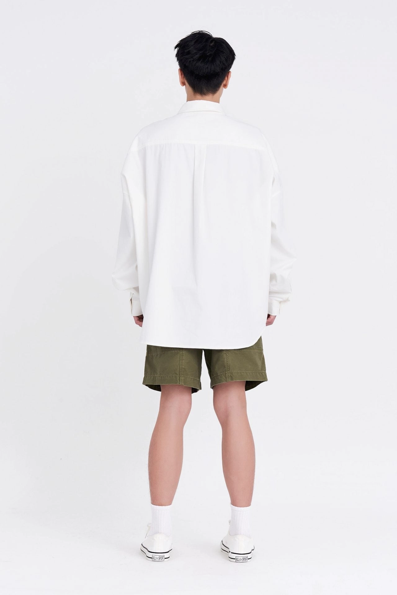 dry cleanable Customizable Oversized Long Sleeve Flap Pocket Shirt [AT]