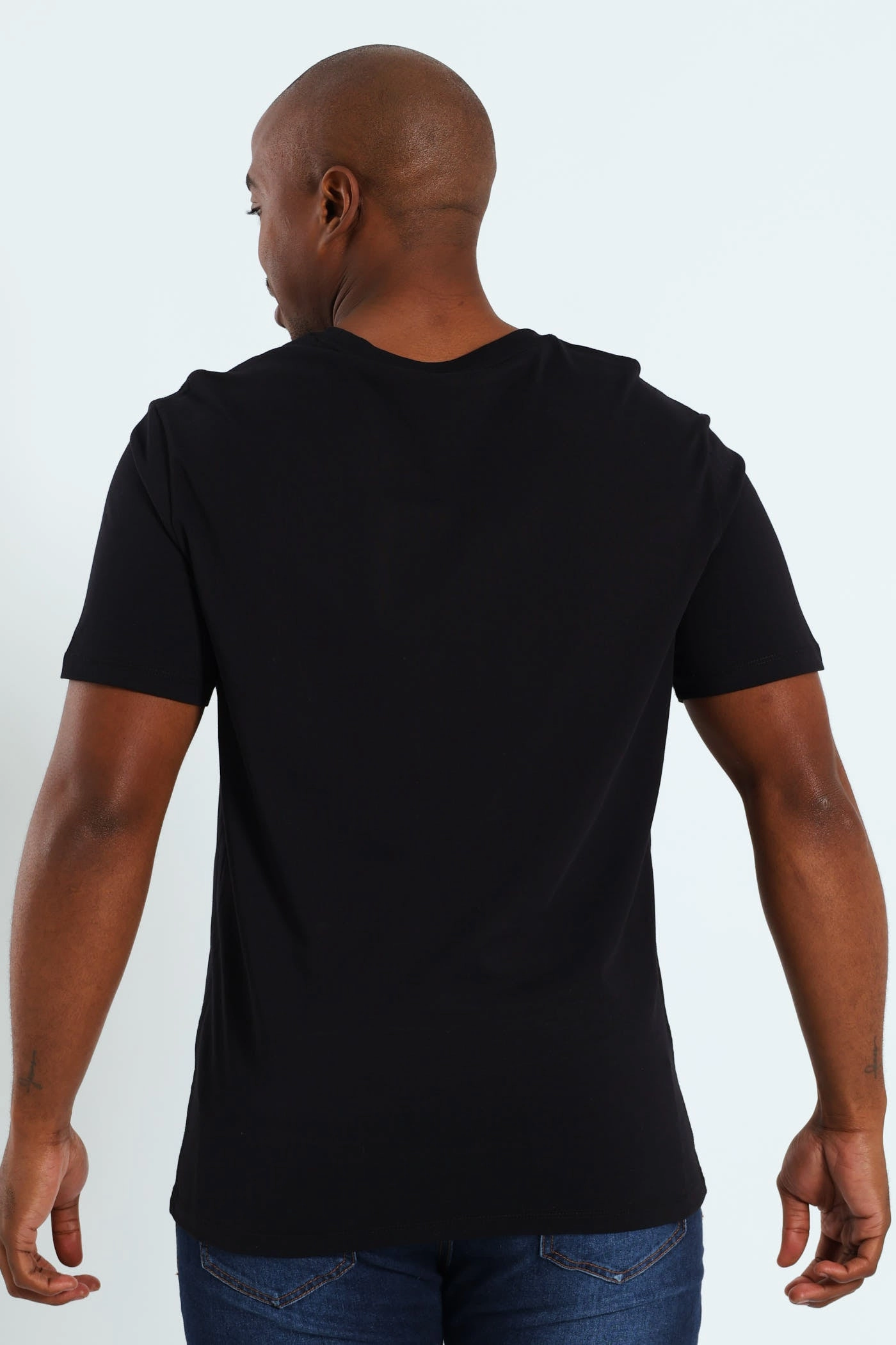Seasonal Must-Have ComfortFirst Sprayed Flock Logo Tee - Black