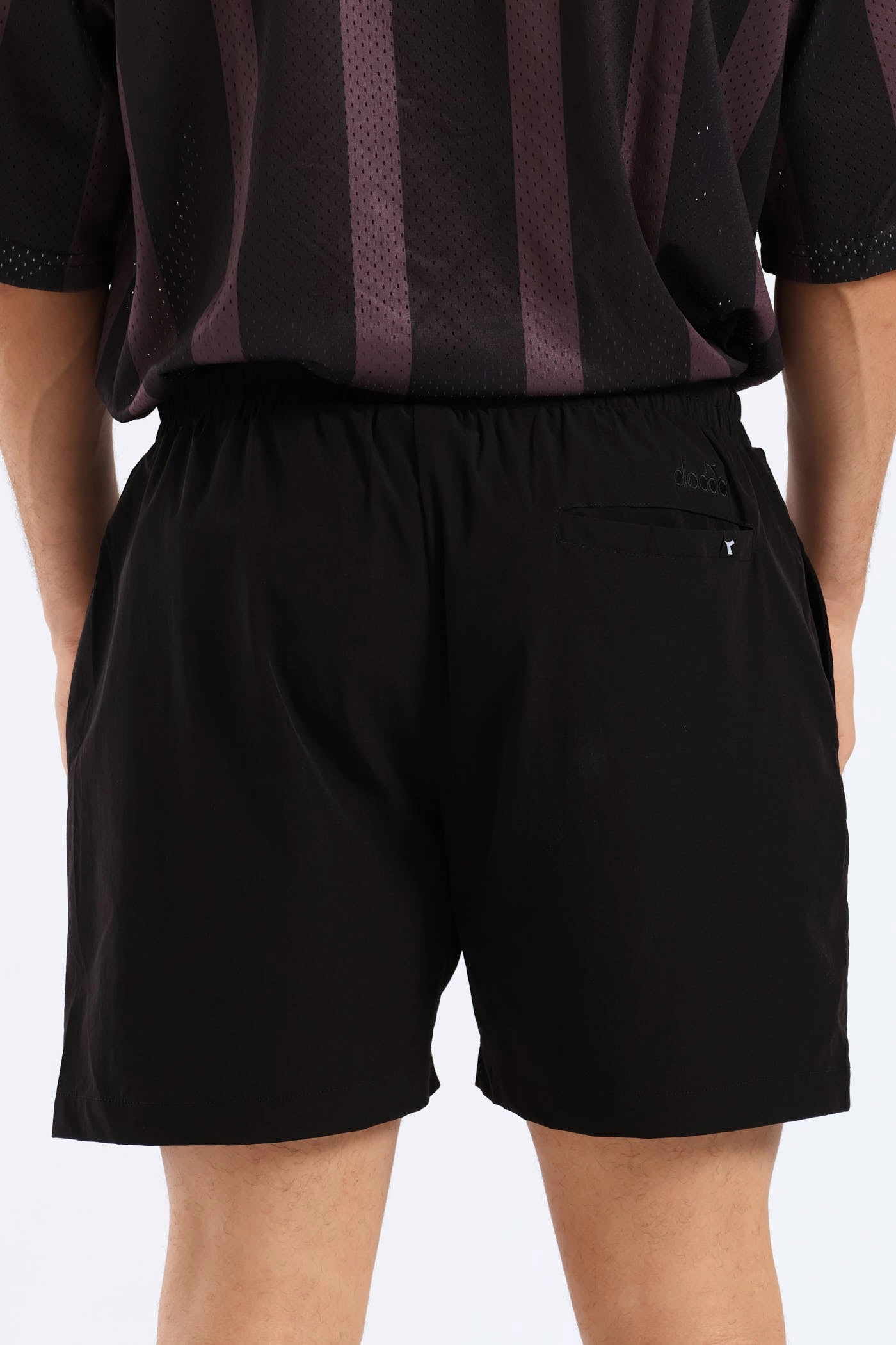 Squad Shorts - Black Stretch Knit Fabric Flexible Layer