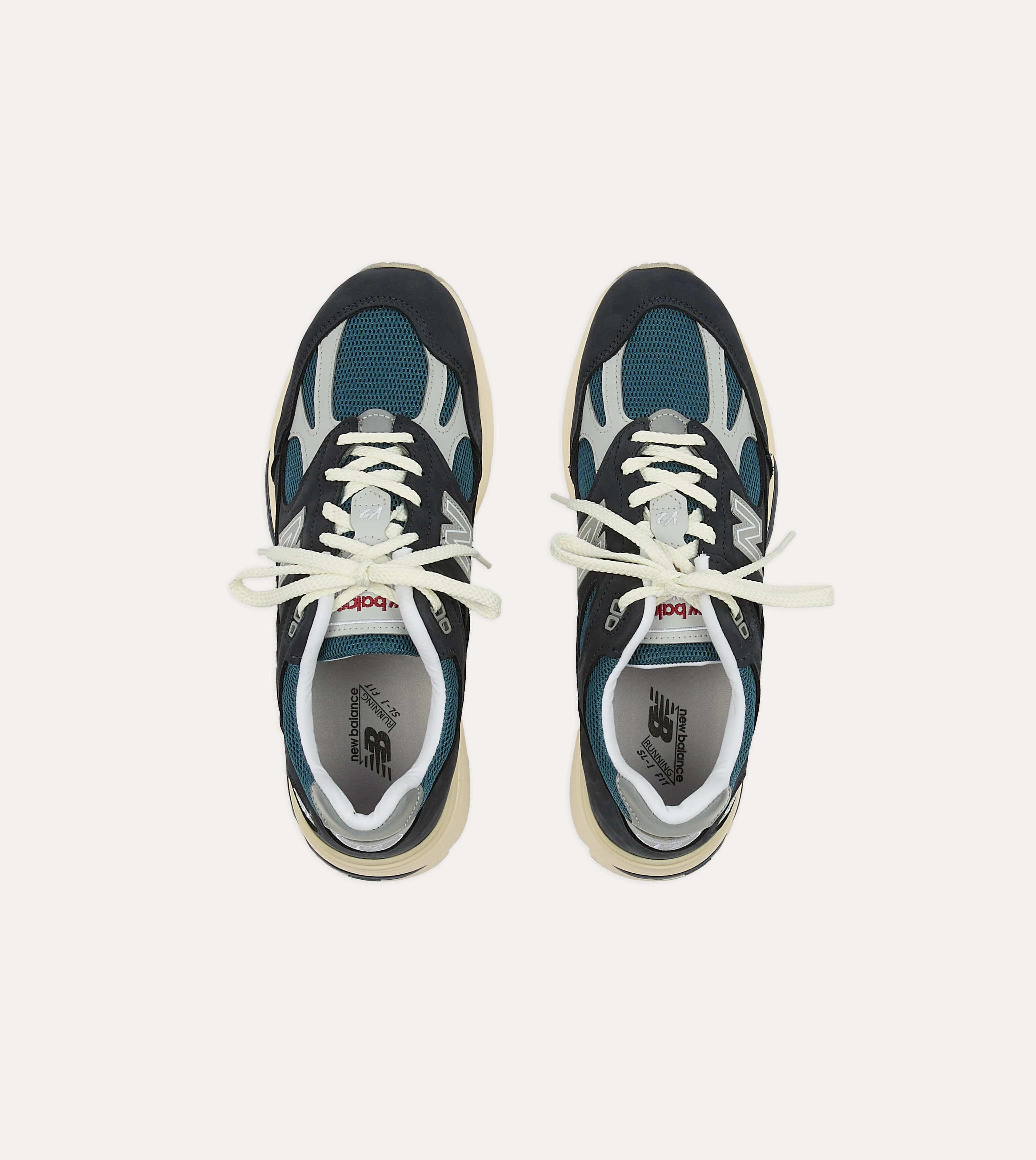 Neutral Stability New Balance Navy 'Vintage Sport' Made in UK 991v2 Trainers