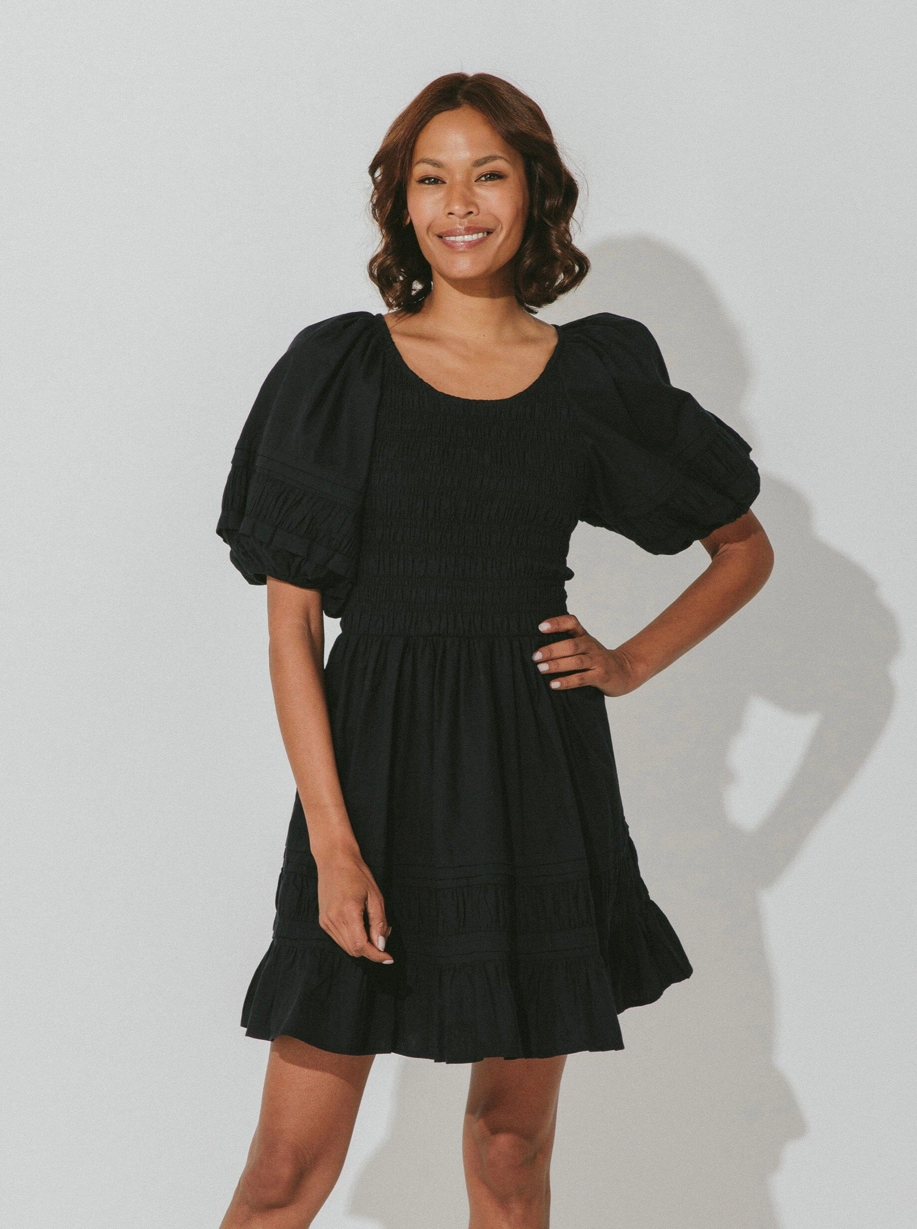 Stasia Mini Dress - Black Smooth Feel