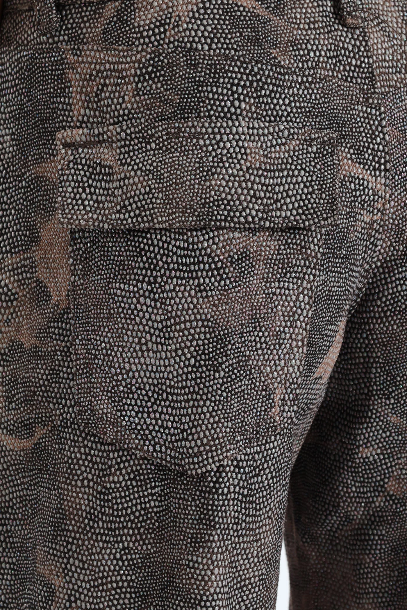 Rhinestone Mid-Rise Cargo Pants - Brown Durable Design