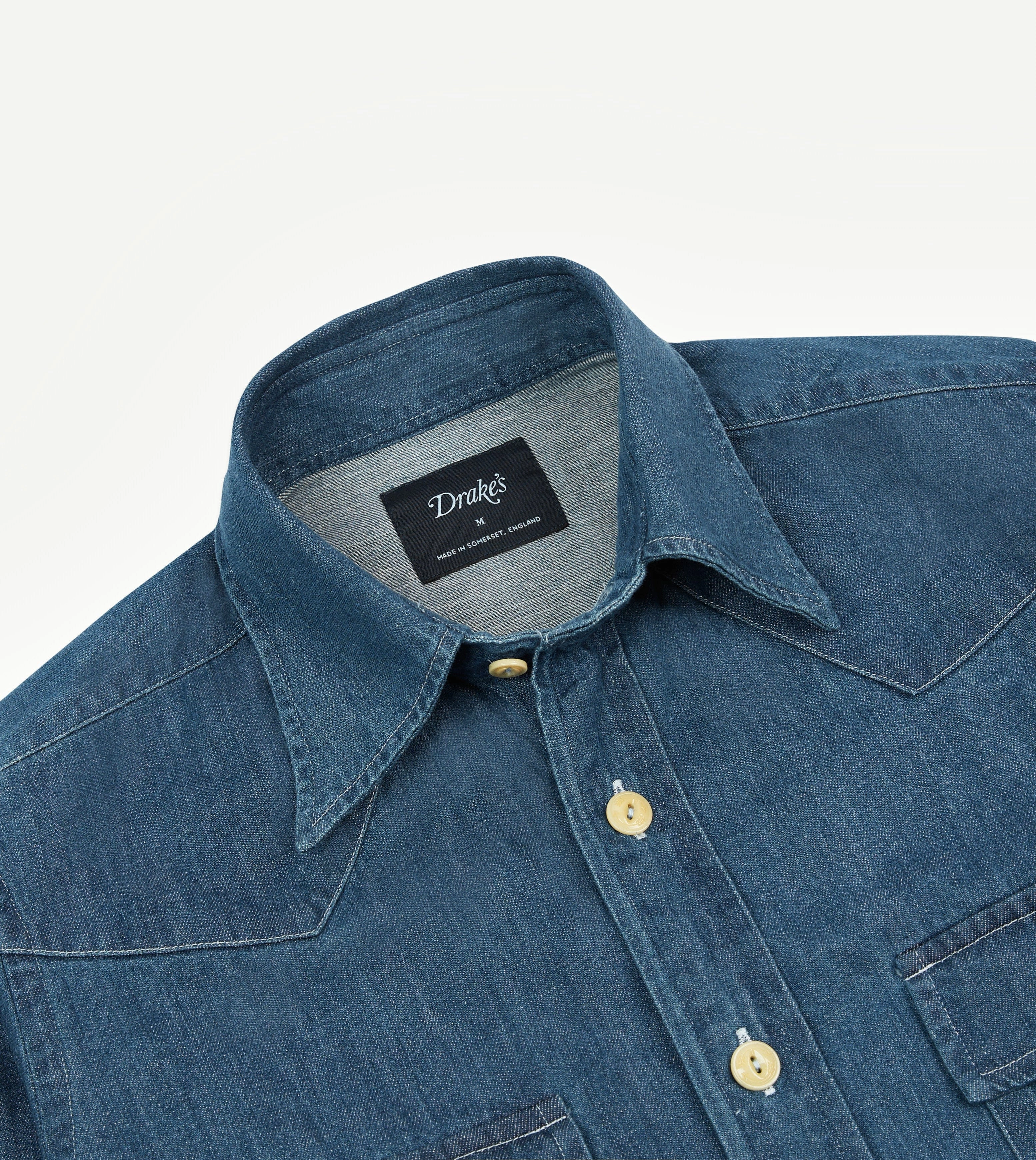 Wardrobe Must-Have Indoor Comfort Stone Wash Denim Two-Pocket Western Shirt