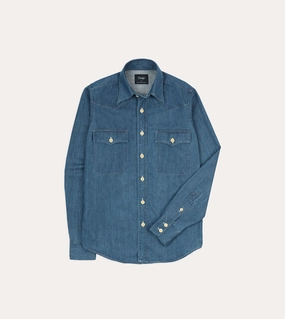 Night Out Stone Wash Denim Two-Pocket Western Shirt