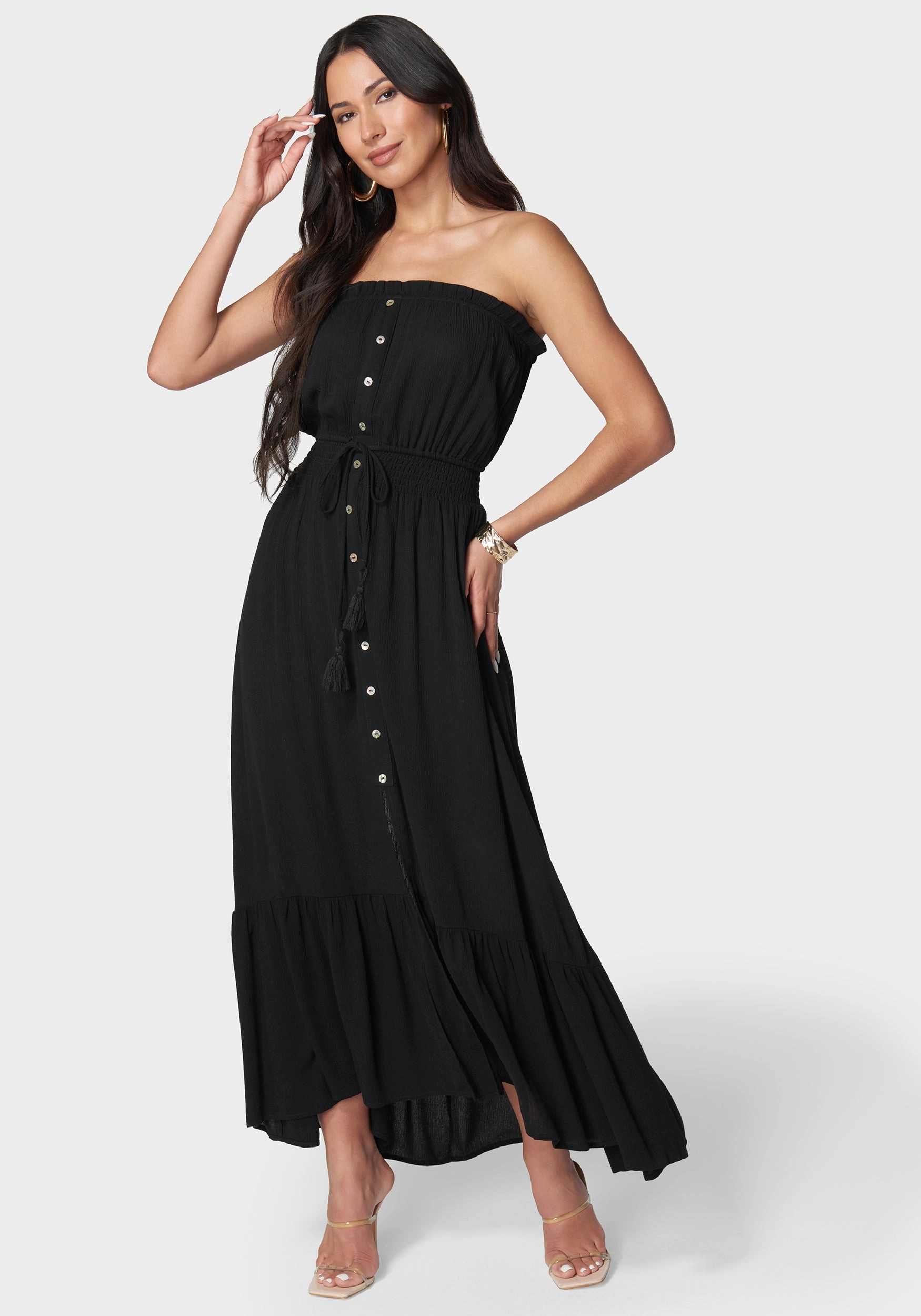 Rooftop-Event Polished Wear Strapless Maxi Dress