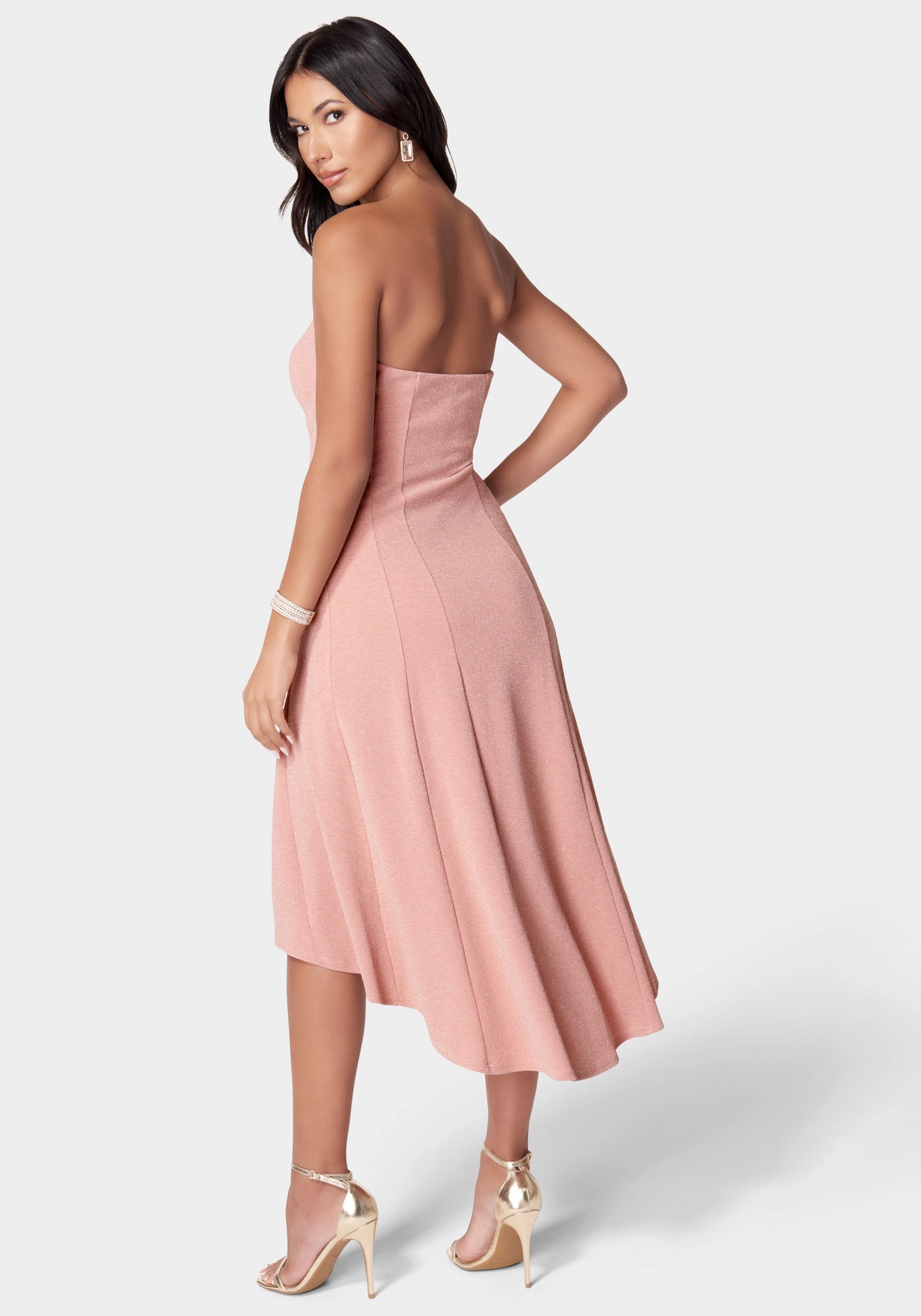 Strapless Midi Flare Dress Night Style Comfy Yet Stylish