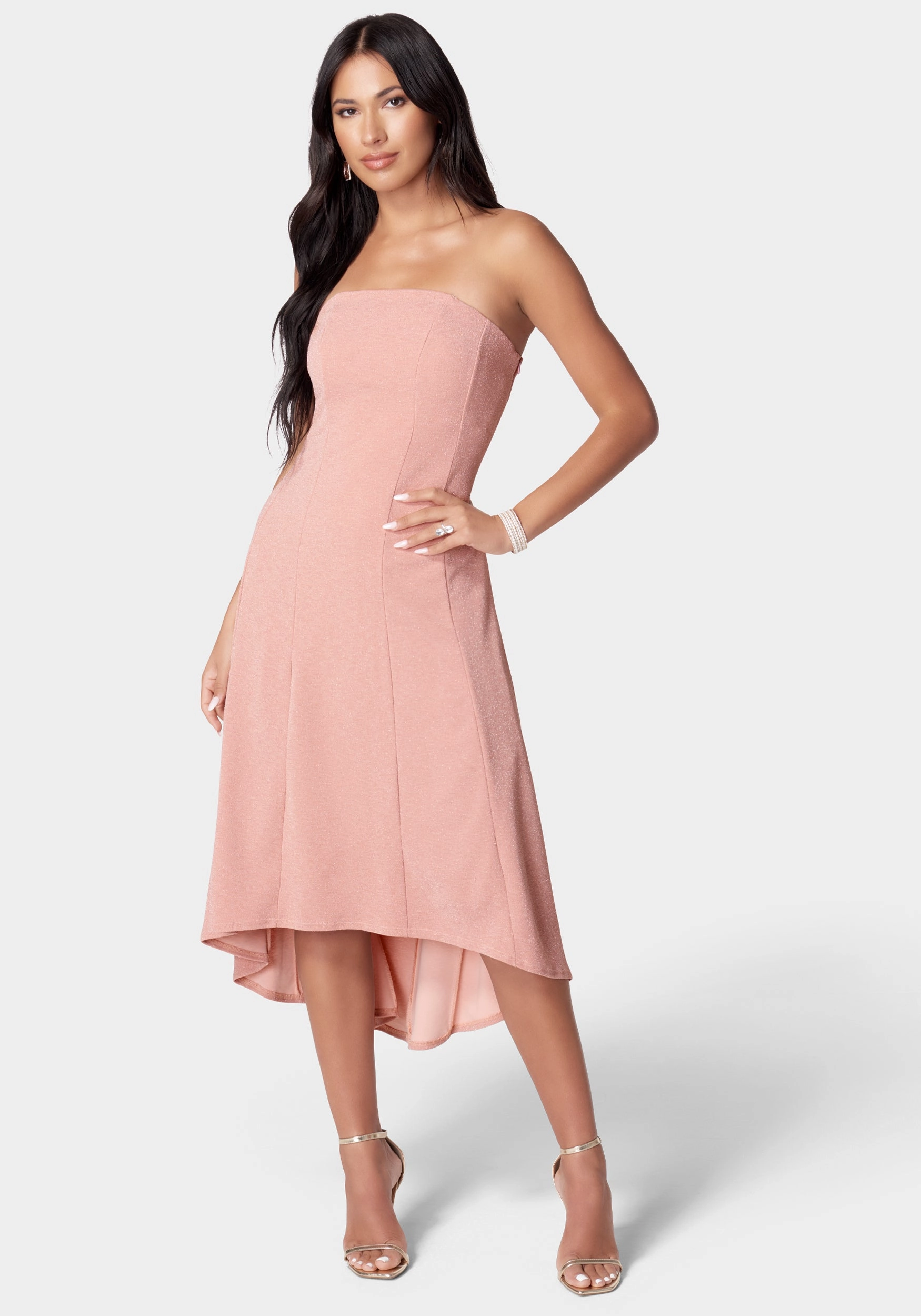 Daily Comfort Strapless Midi Flare Dress