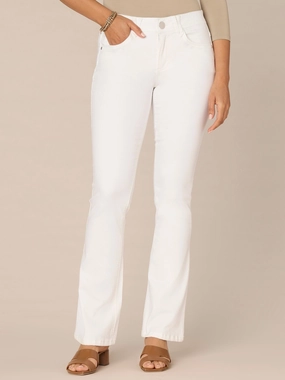 "Ab"solution Mid-Rise Aircord Embroidery Itty Bitty Boot Petite Jeans Daily Uniform Office Wear Couple Look Work Ready