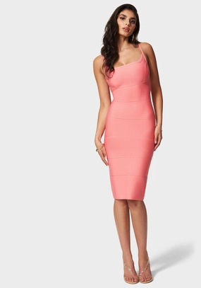 Luxe Bandage Square Neck Midi Dress Relax Appeal