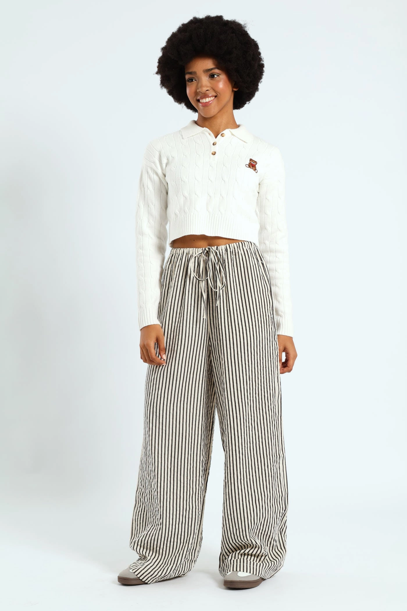 Stripe Pant - Black/White Body Shape Transitional Style
