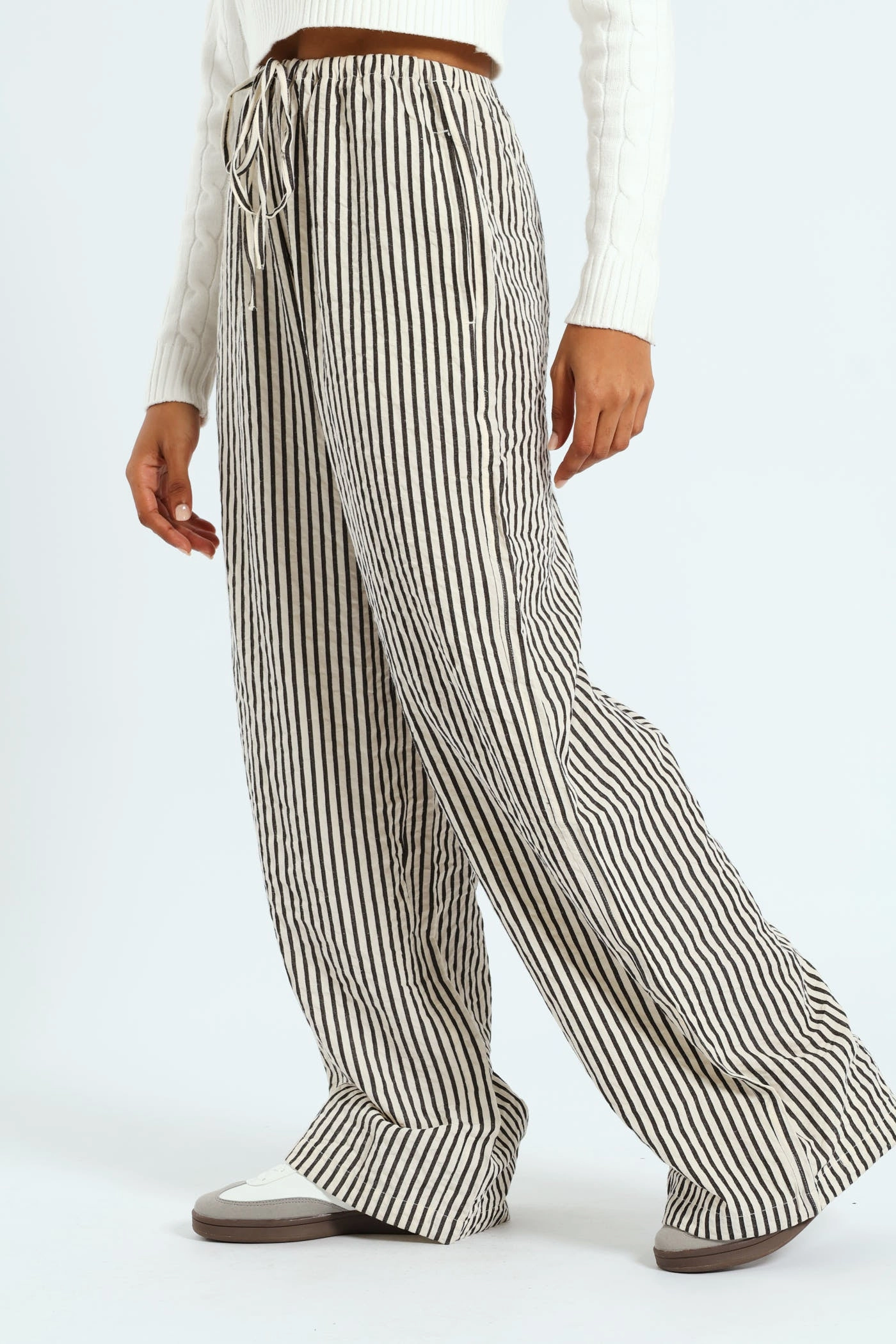 Wrinklefree WindproofLayer Stripe Pant - Black/White