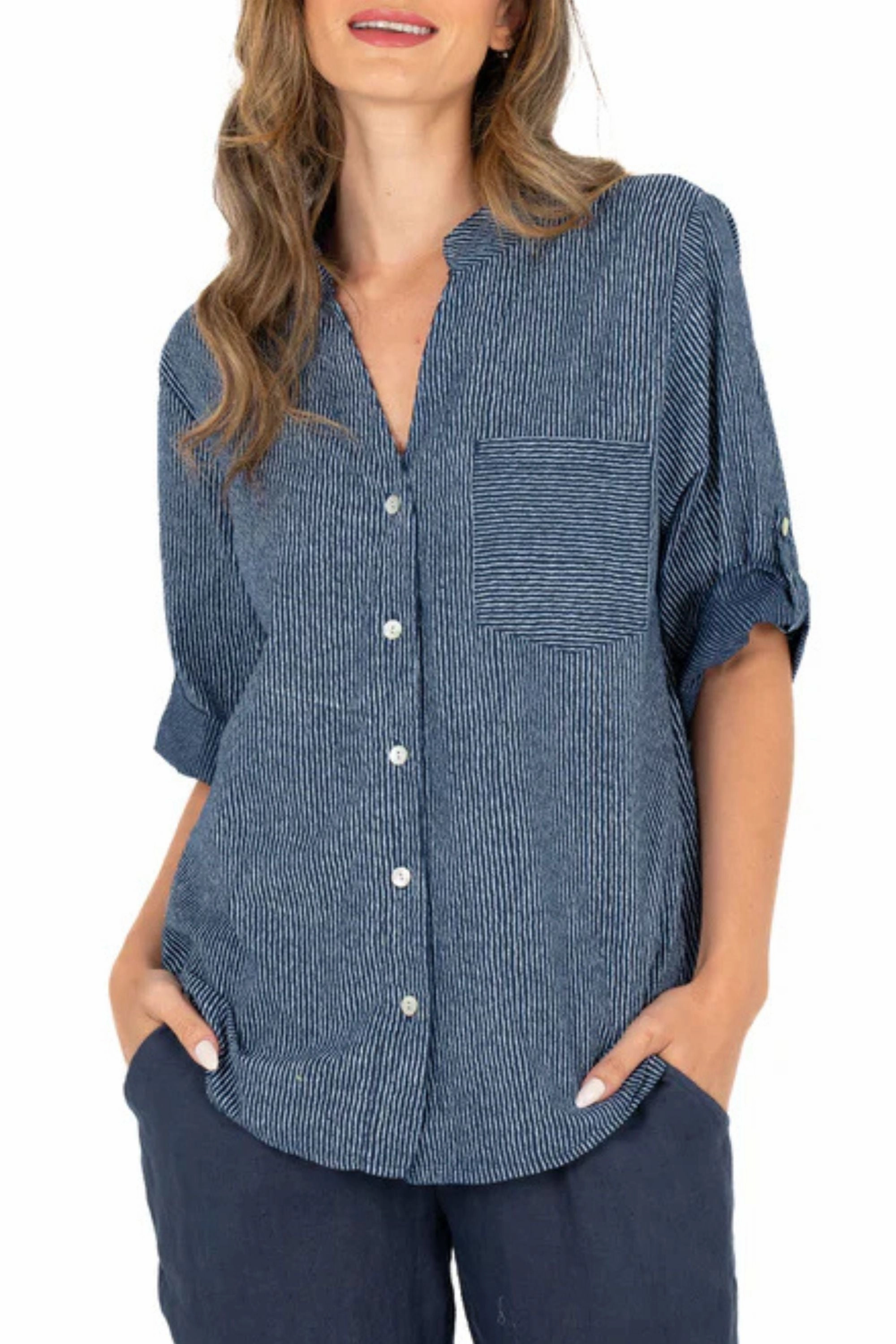 STRIPE SHIRT - 21-10962W Picnic Outfit Spring Trend