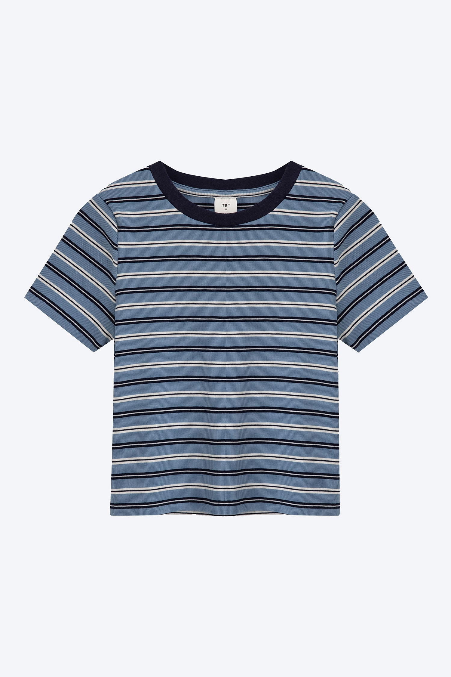 Striped Cropped Tee - Stripes Blue perfect for all-day wear