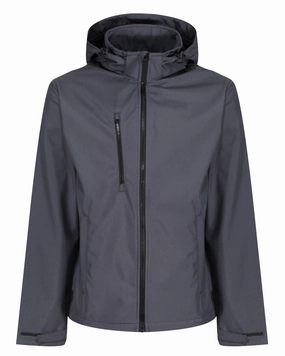 Regatta Mens Venturer 3 Layer Printable Hooded Softshell Jacket Multi Layer Design