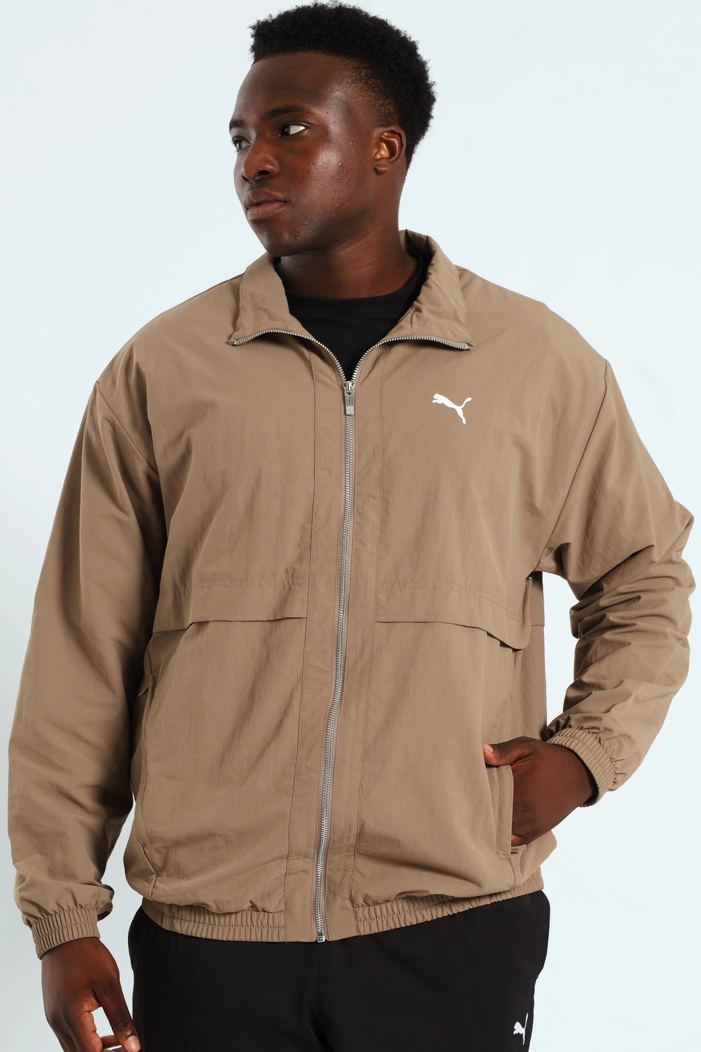 AntiStatic Inner Layer Style Windbreaker - Khaki