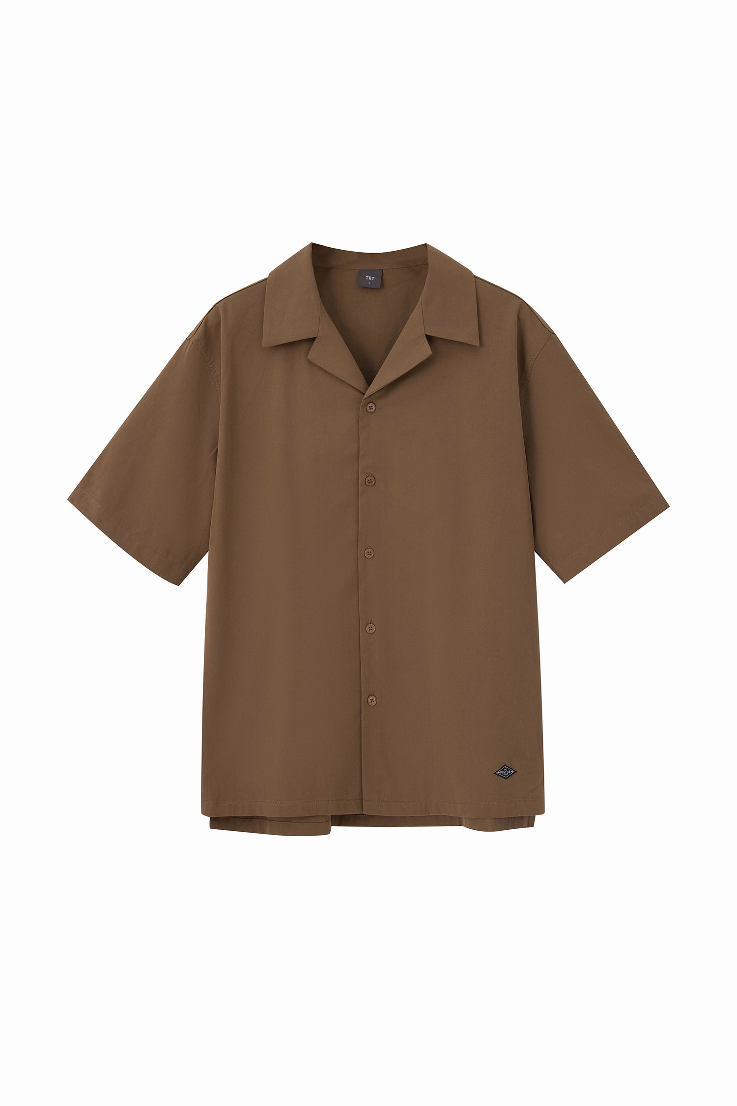 Open Collar Top - Coffee Reinforced Hemline