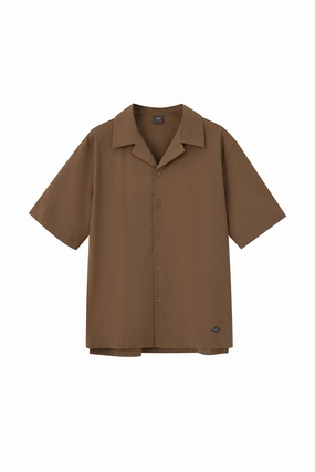 Open Collar Top - Coffee EnhancedDurabilityFinish