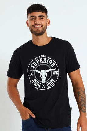 Basic Print T-Shirt - Black Thermal Regulating Layer Printed uniqueness