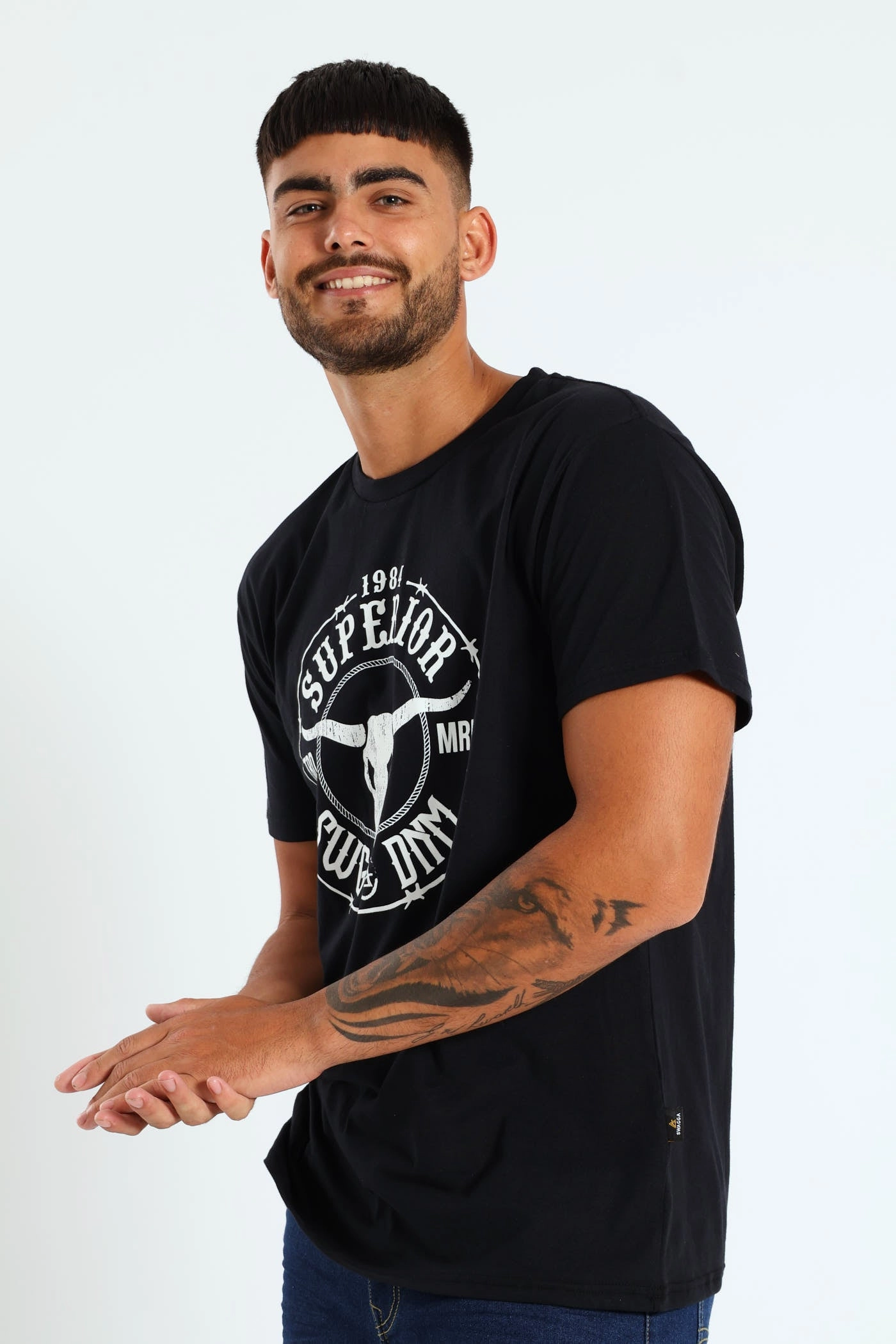 Basic Print T-Shirt - Black Street Ready Athletic Comfort Wear