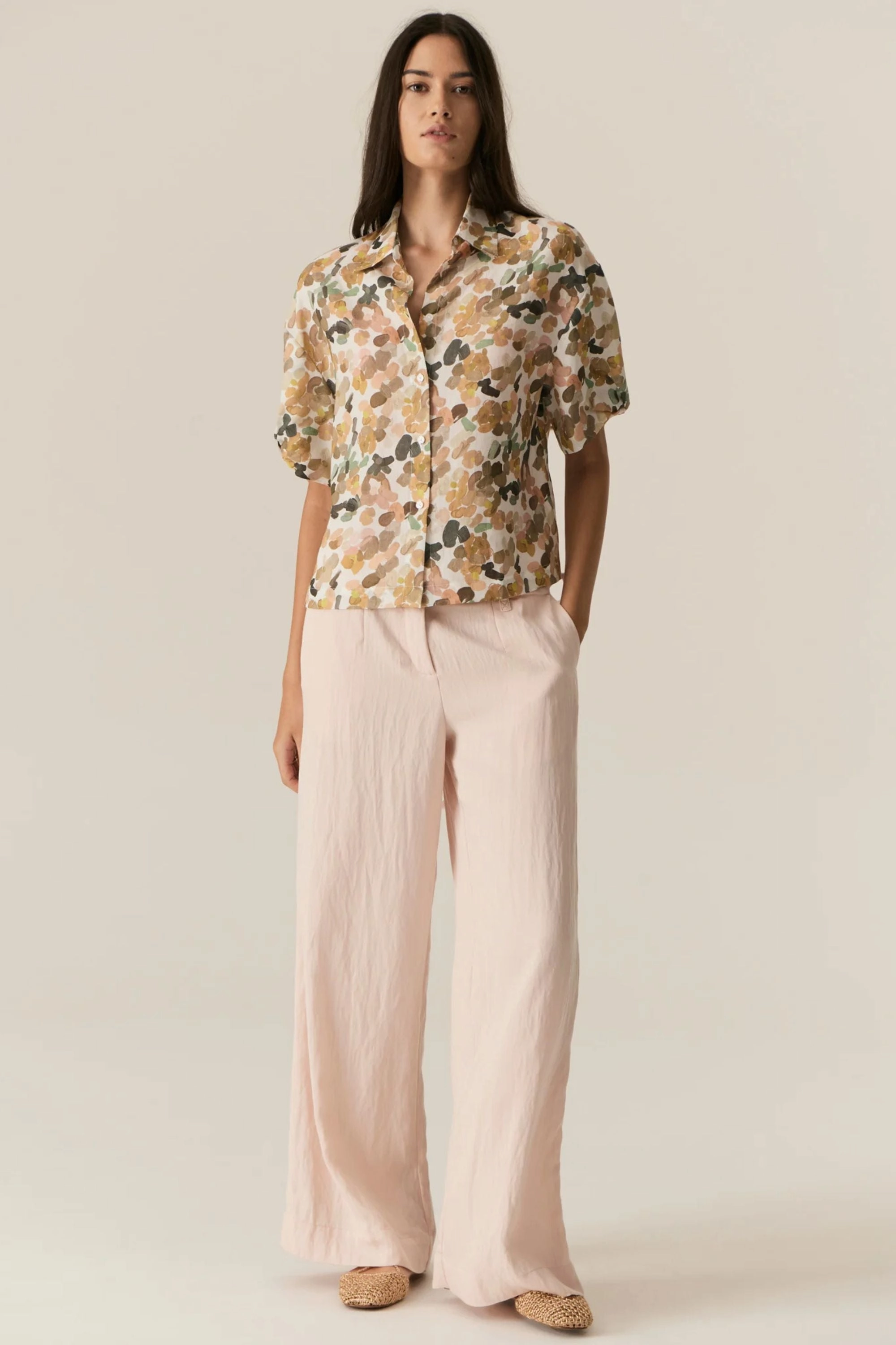 Sheer Panel SPECKLE SHIRT - PP5565B