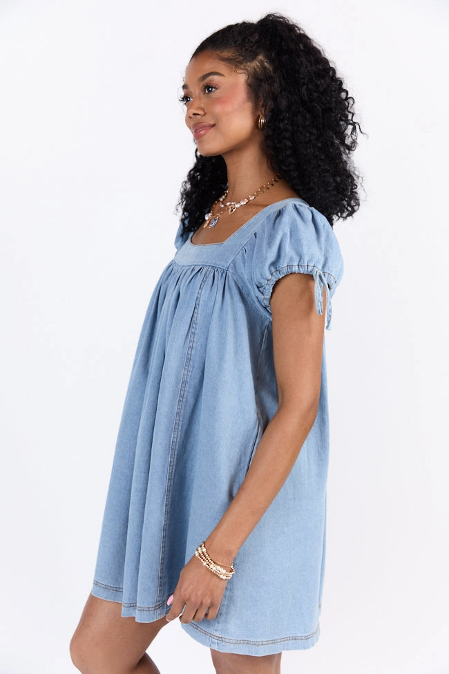 Meet Me Later Chambray Short Sleeve Swing Dress SALE Formal Style