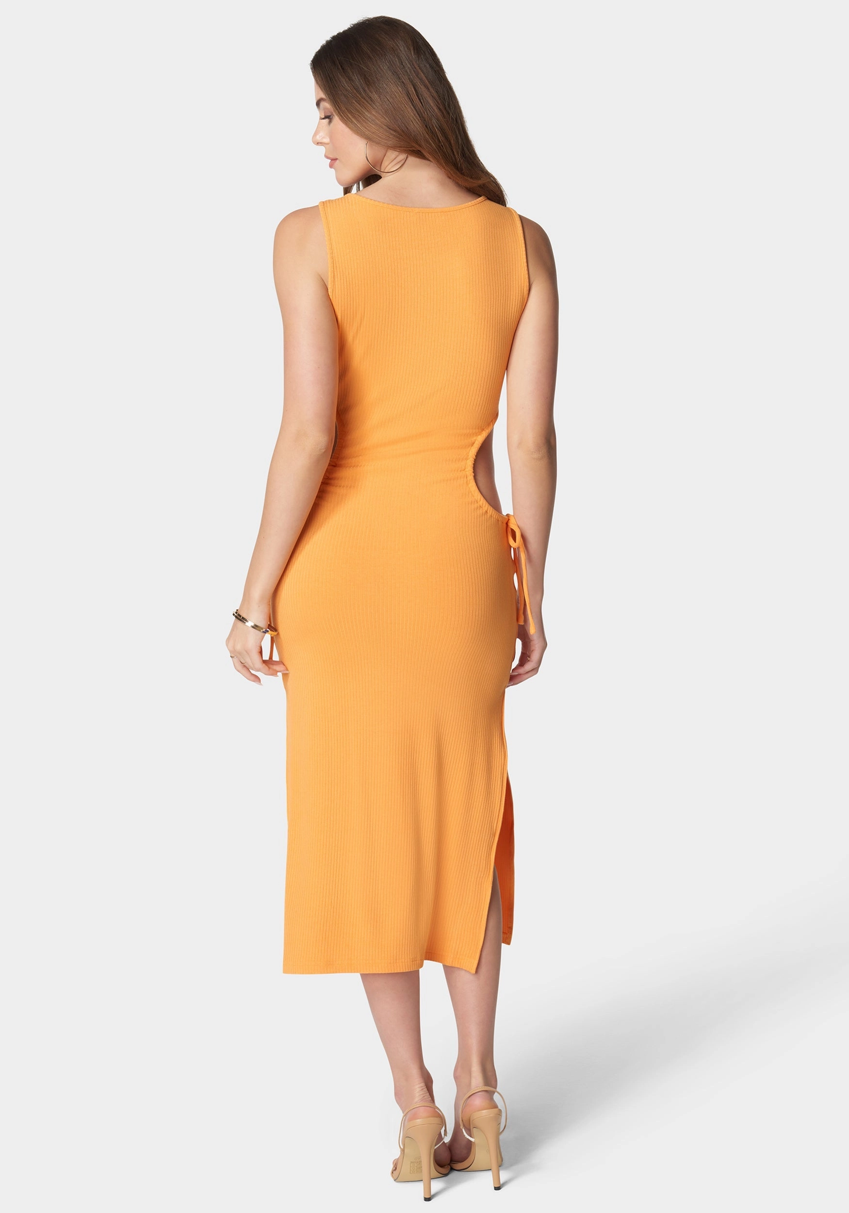 Refined Simplicity Youthful Feel Tie Side Cutout Slit Dress