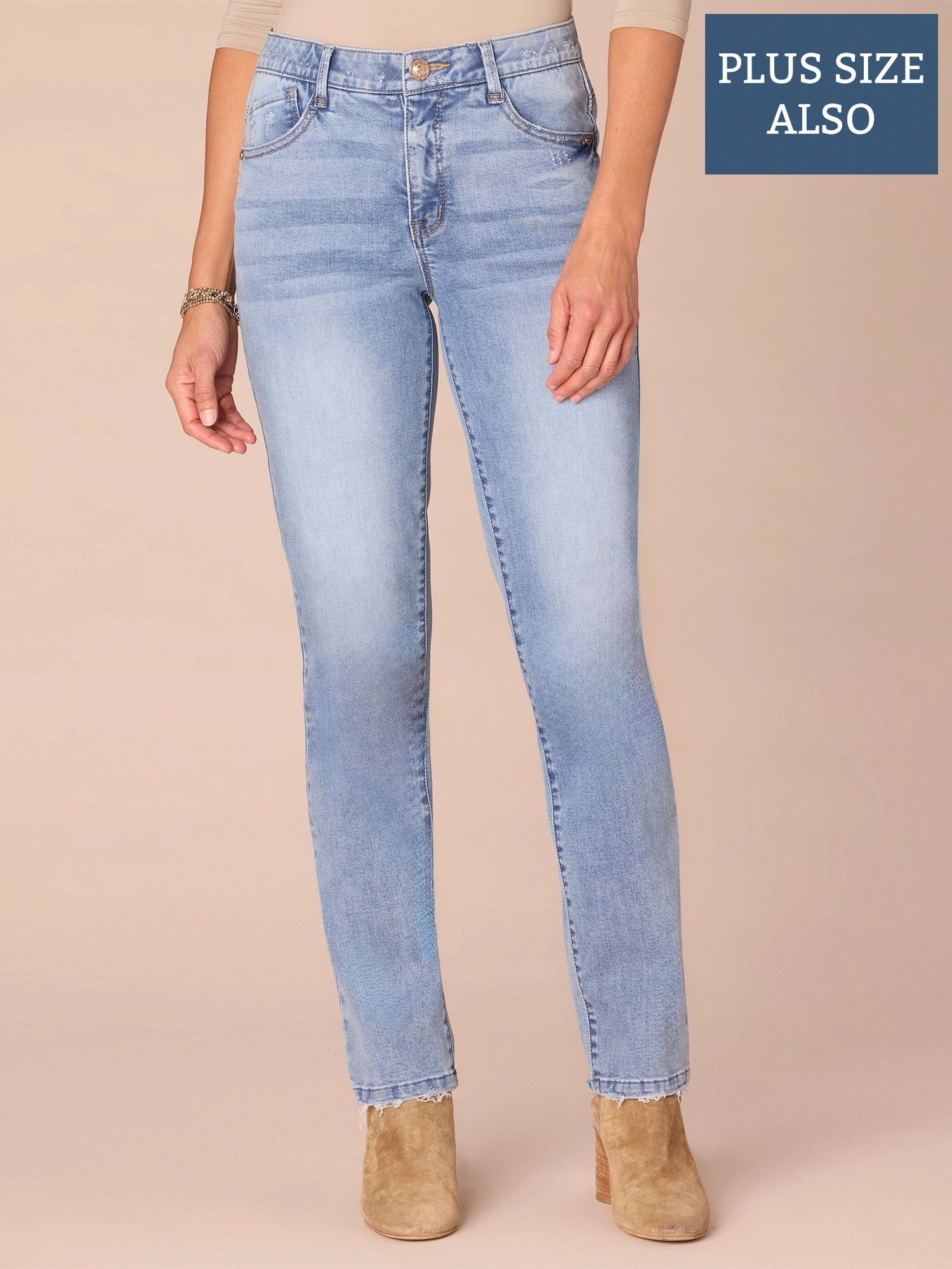 "Ab"solution? High Rise Vintage Plus Size Straight Leg Jeans Base Attire