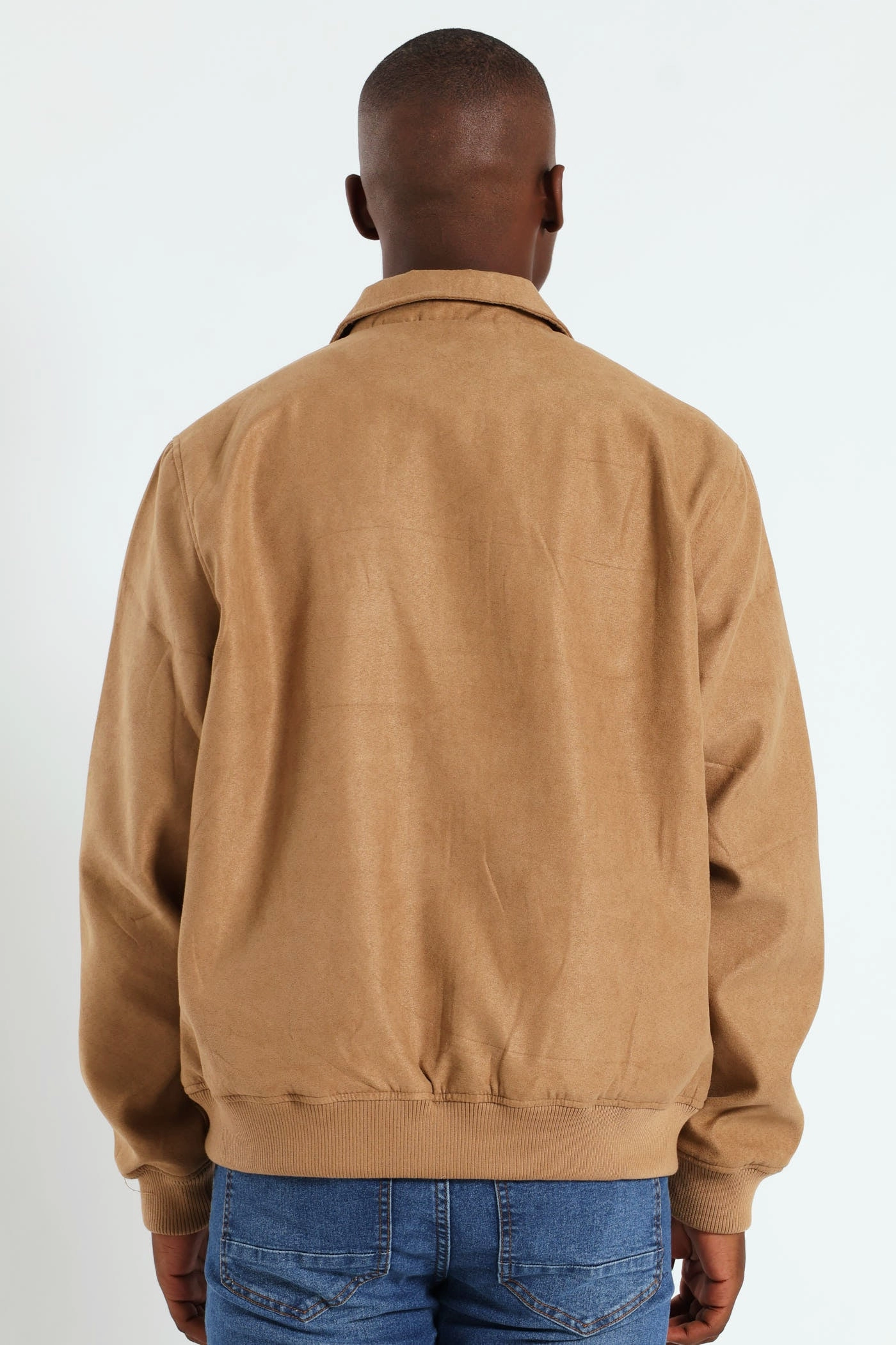 Functional Pocket Hypoallergenic Fibers Suede Emroidery Baseball Jacket - Camel