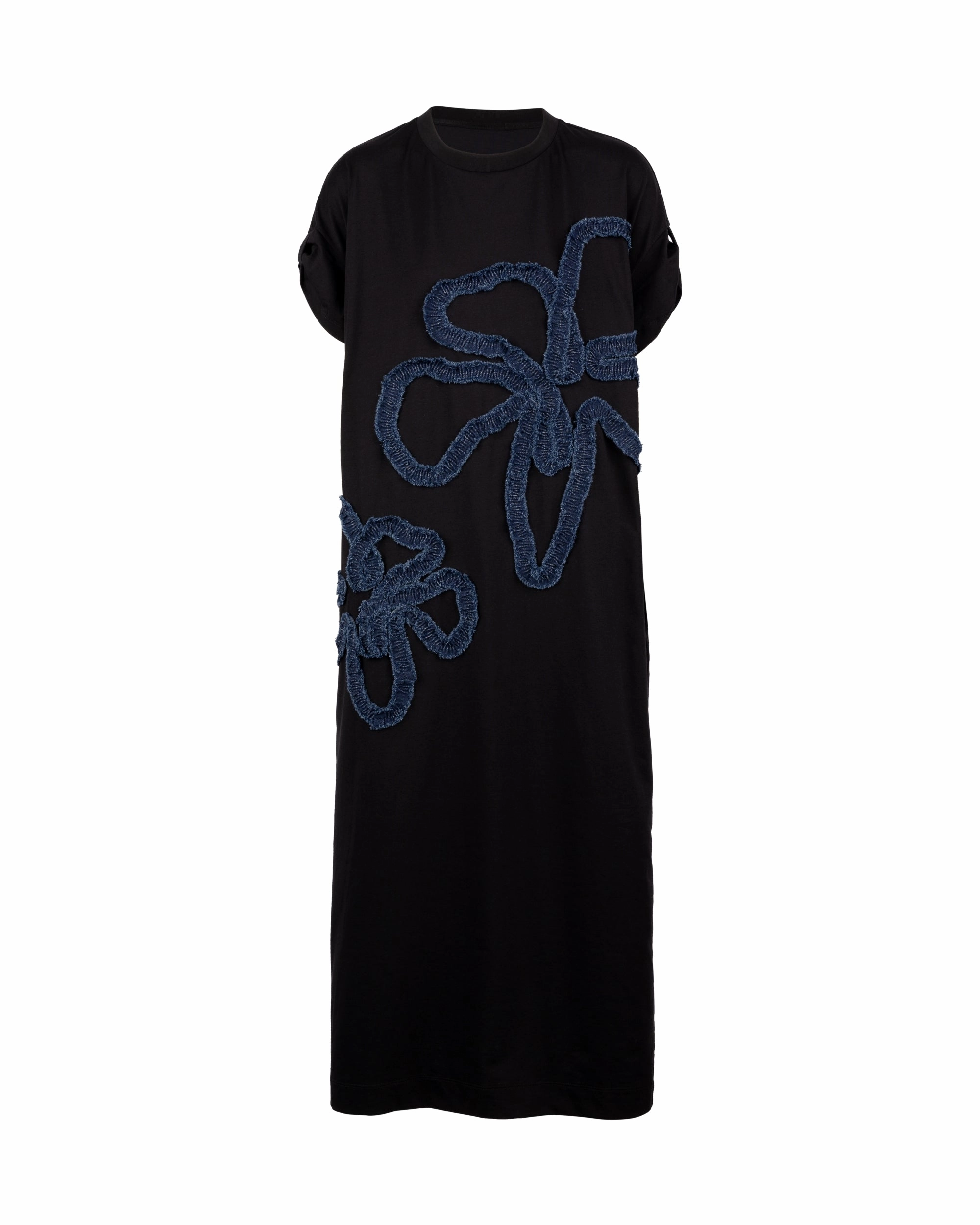 Summer Cool Tee - Denim & Chiffon Tape Big Floral Dress Bless Touch Stay Cool