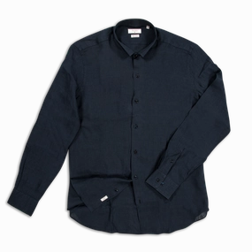 Conrad Golden Linen shirt (dark blue) Smart Casual