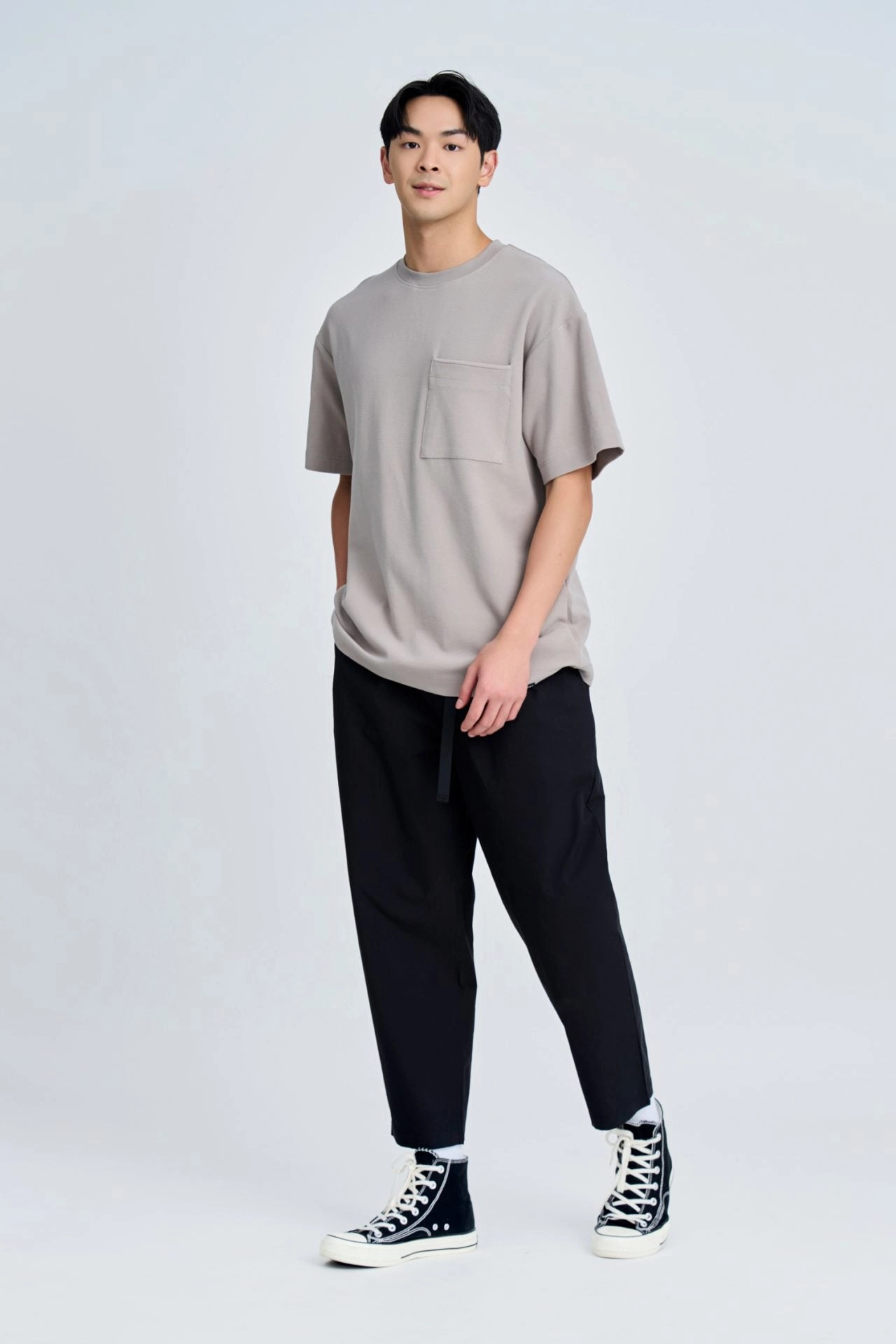 Wrinkle Resistant Textile Self Cleaning Coating (C) Oversized Waffle Jersey Tee - Taupe [AT]