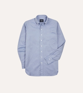 Navy Pinpoint Oxford Cotton Cloth Button-Down Shirt Beach Ready