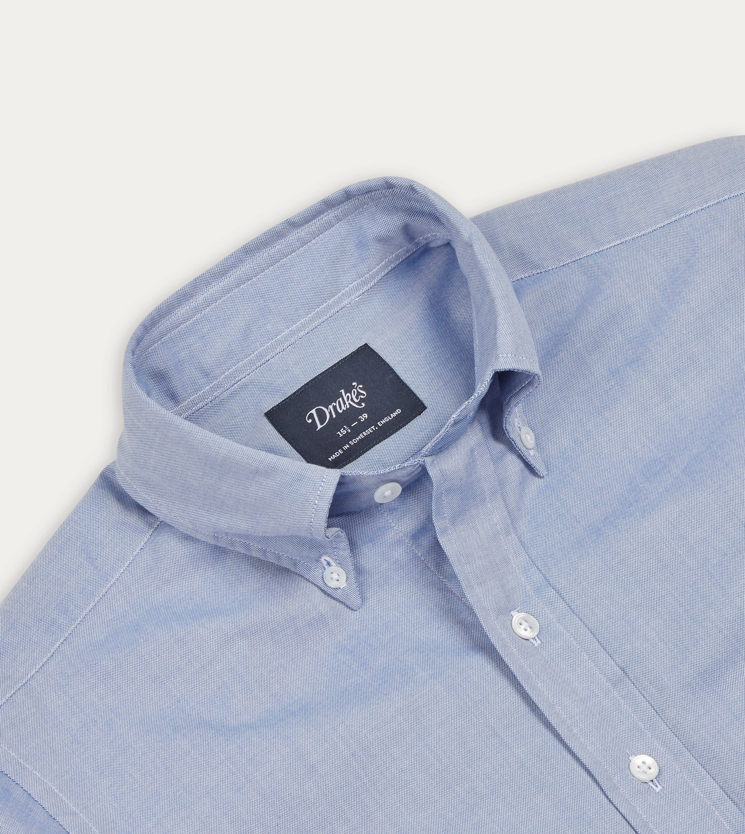 Fade Resistant Formula Classic Style Navy Pinpoint Oxford Cotton Cloth Button-Down Shirt
