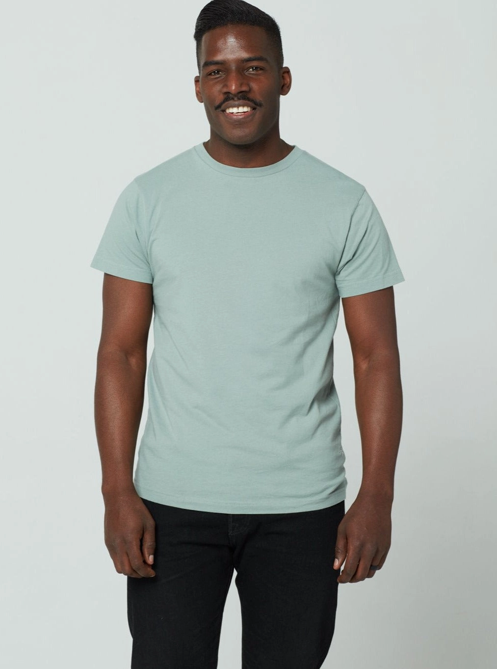 Men's Unisex T-Shirt - Sage Heat Regulating Fabric DoubleLayeredCollar