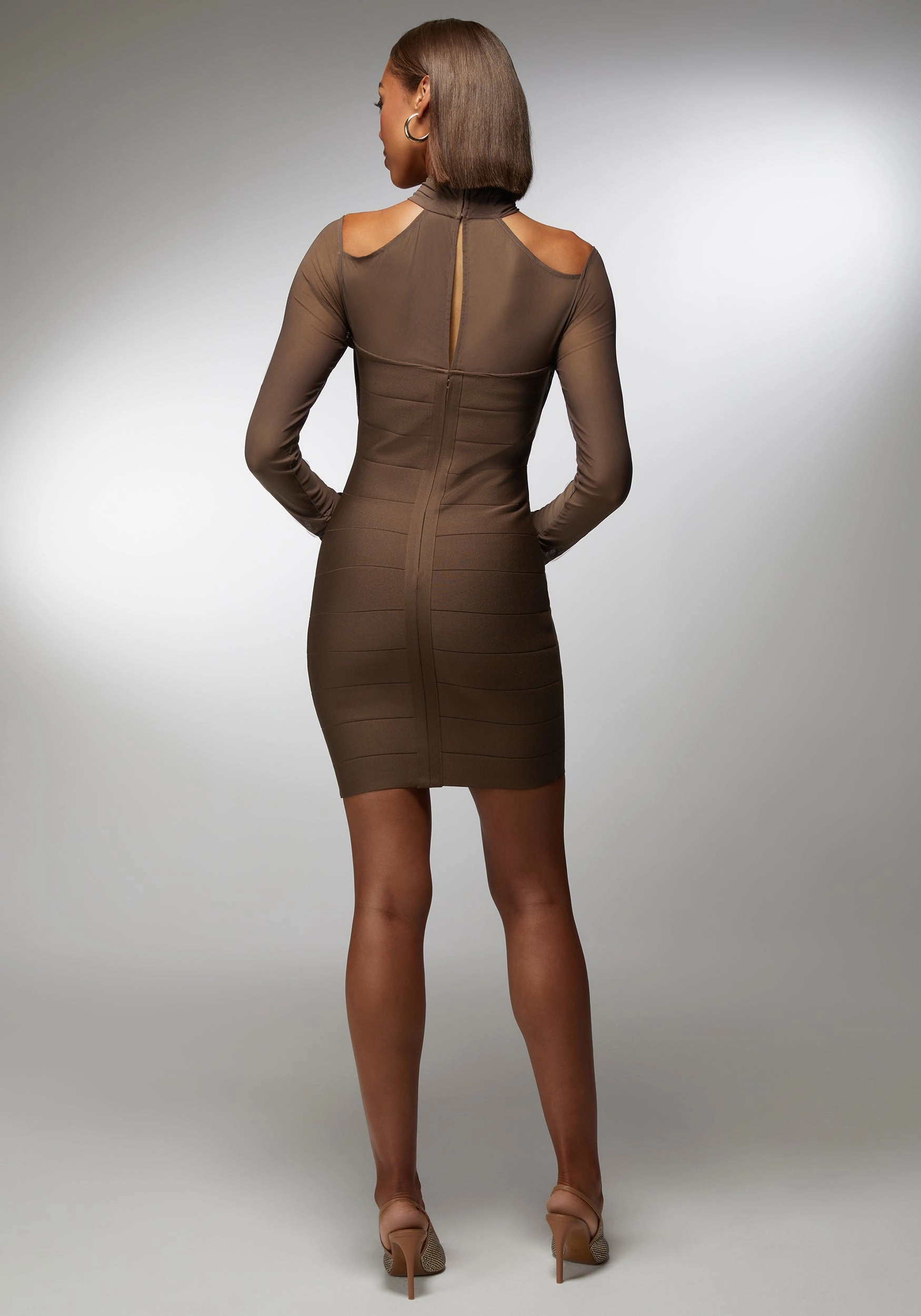 Mesh Overlay Bandage Dress windproof Neutral Mood