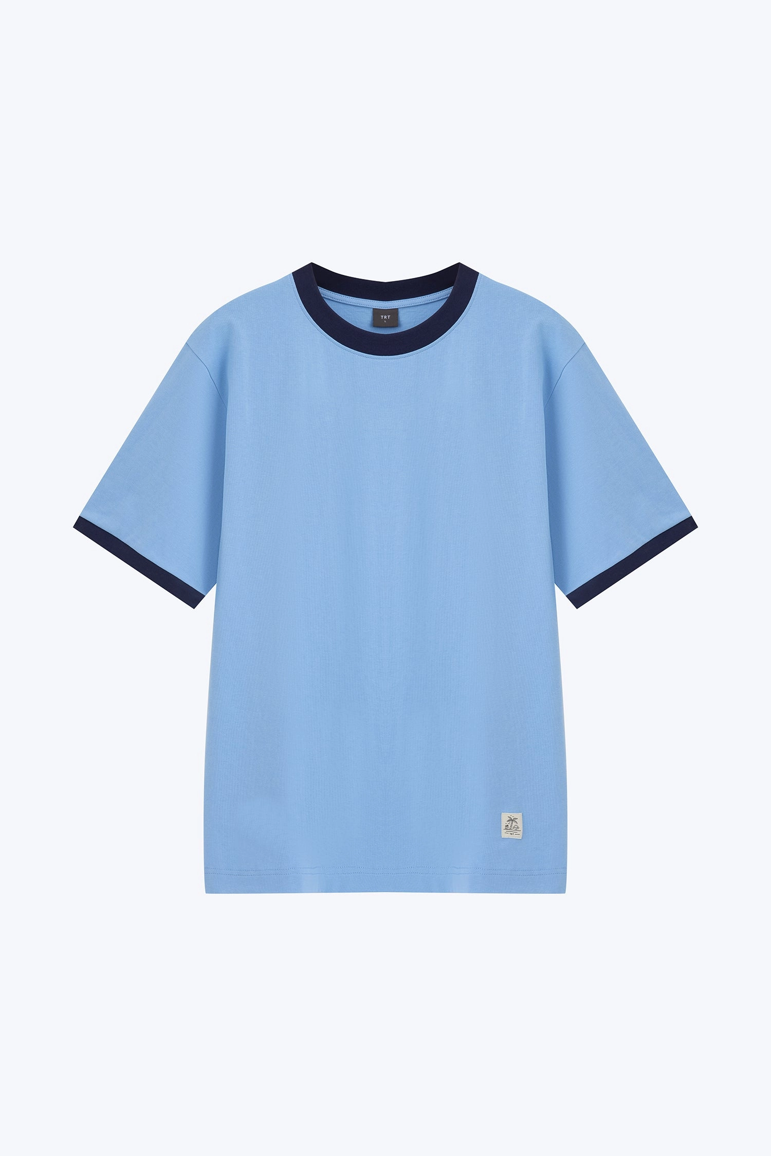 (A) Relaxed Fit Tee With Vacay Label - Sky Blue Lightweight Jacket