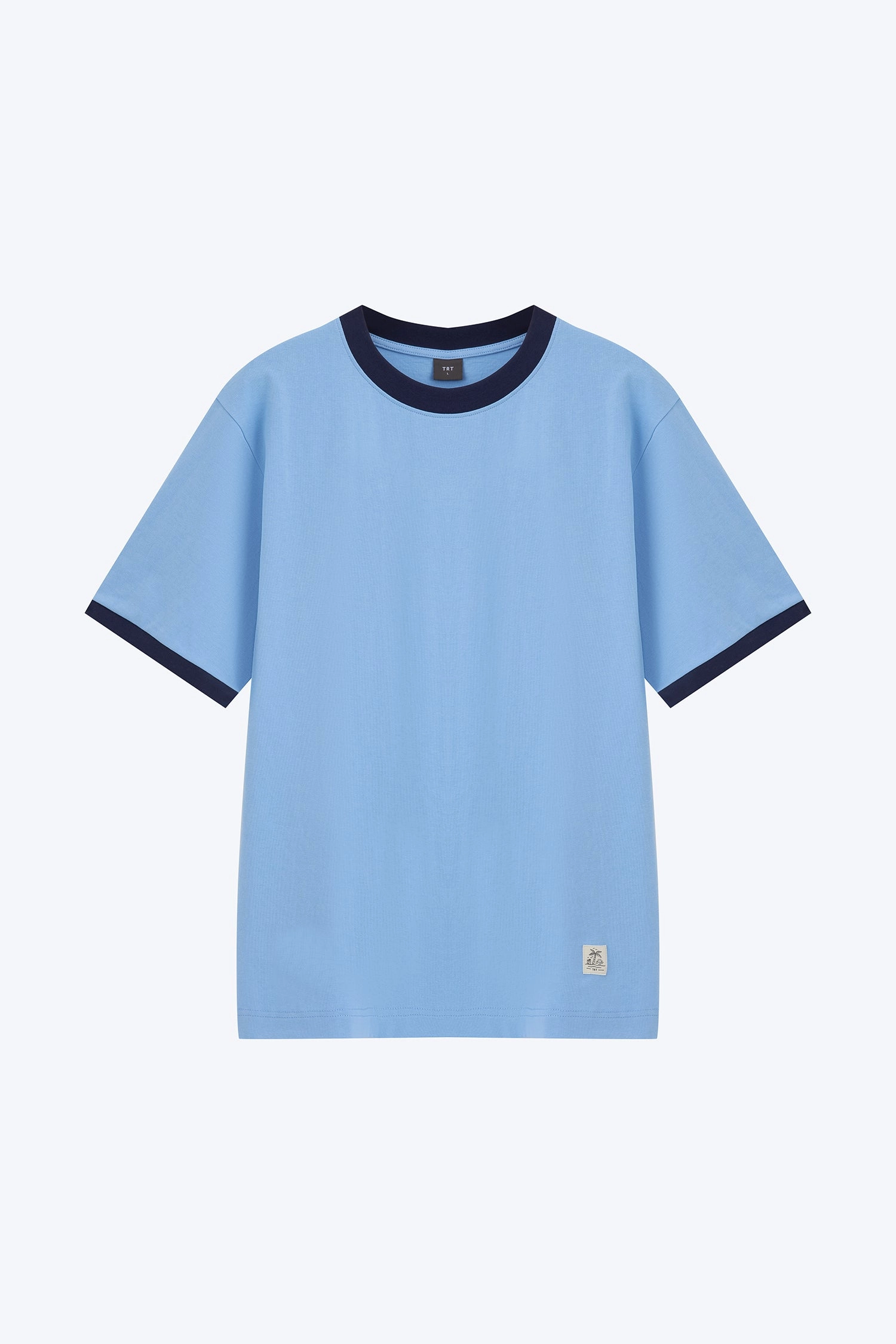 (A) Relaxed Fit Tee With Vacay Label - Sky Blue Non Restrictive Mobility