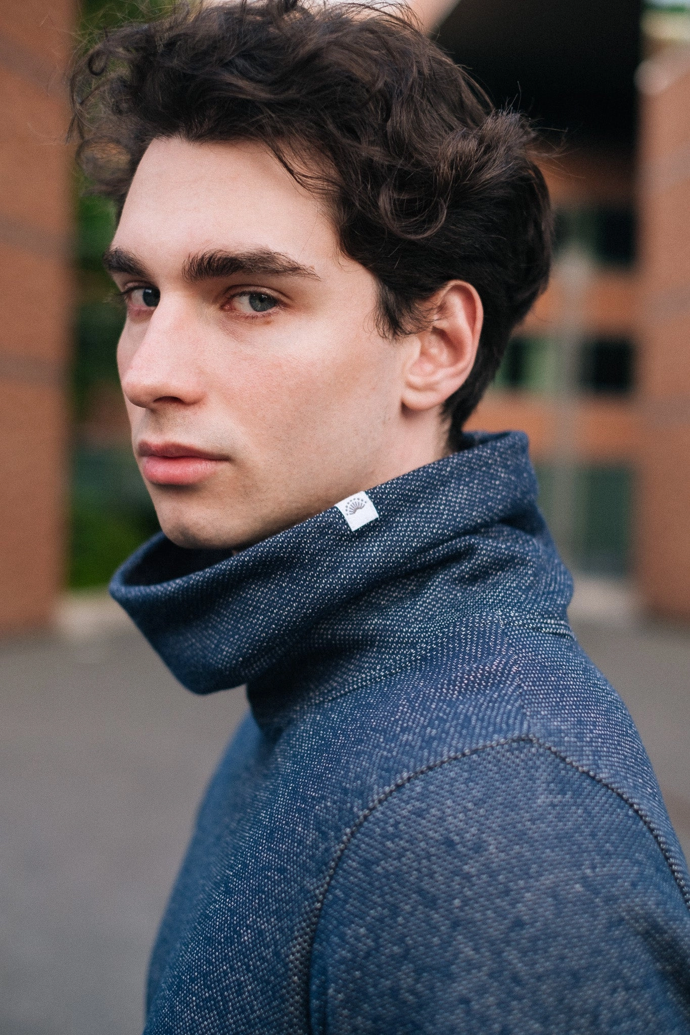 BICOLOR FUNNELNECK / NAVY product retro nostalgia City Cool