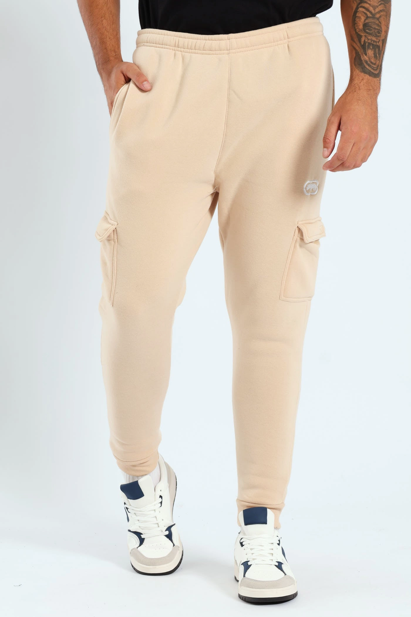 StainResistantFinish Fleece Cargo Jogger - Stone