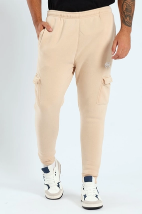 StainResistantFinish Fleece Cargo Jogger - Stone