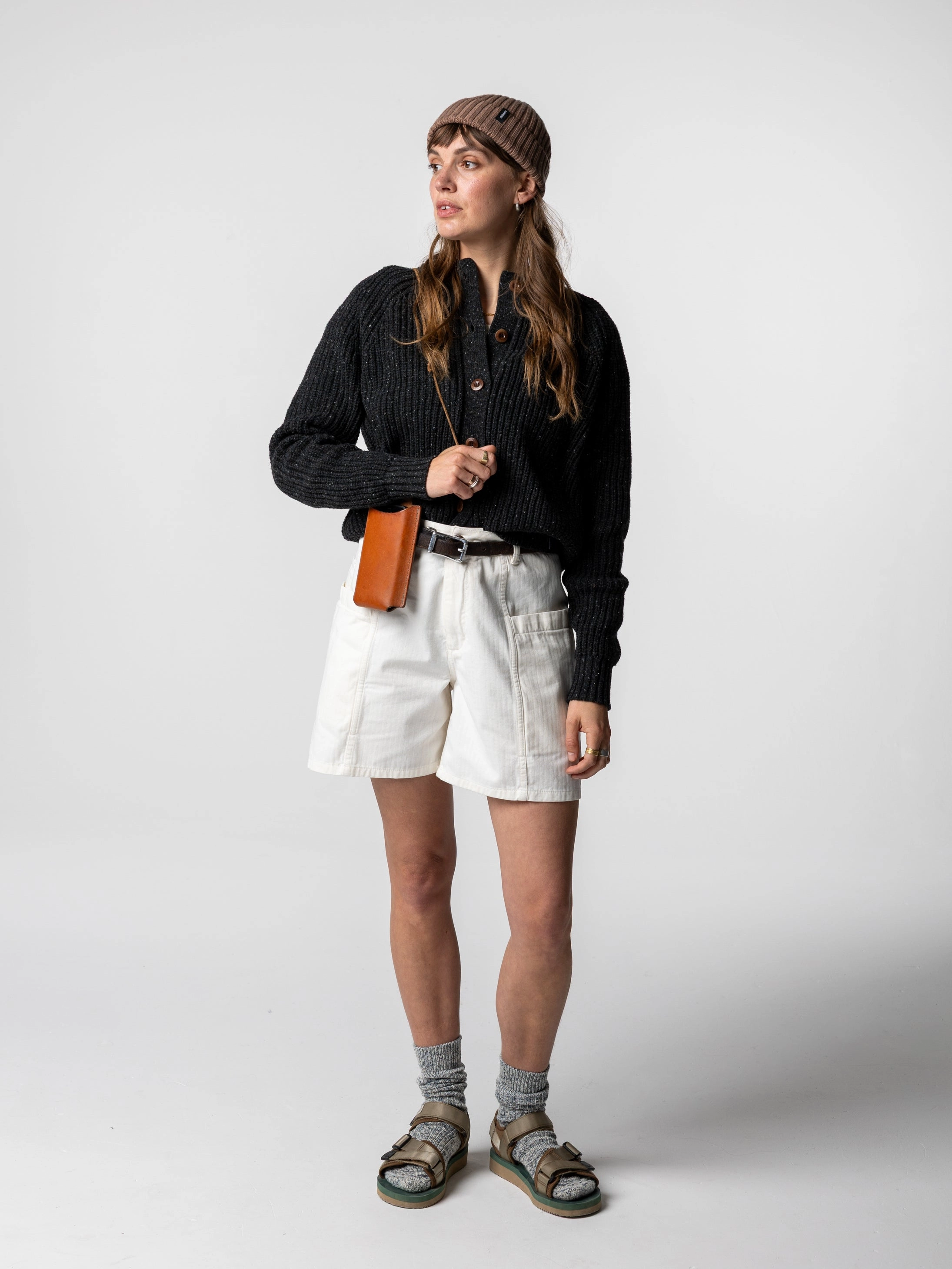 Women's Mora Crew Neck Cardigan Non Restrictive Cuff MultiDirectional Stretch