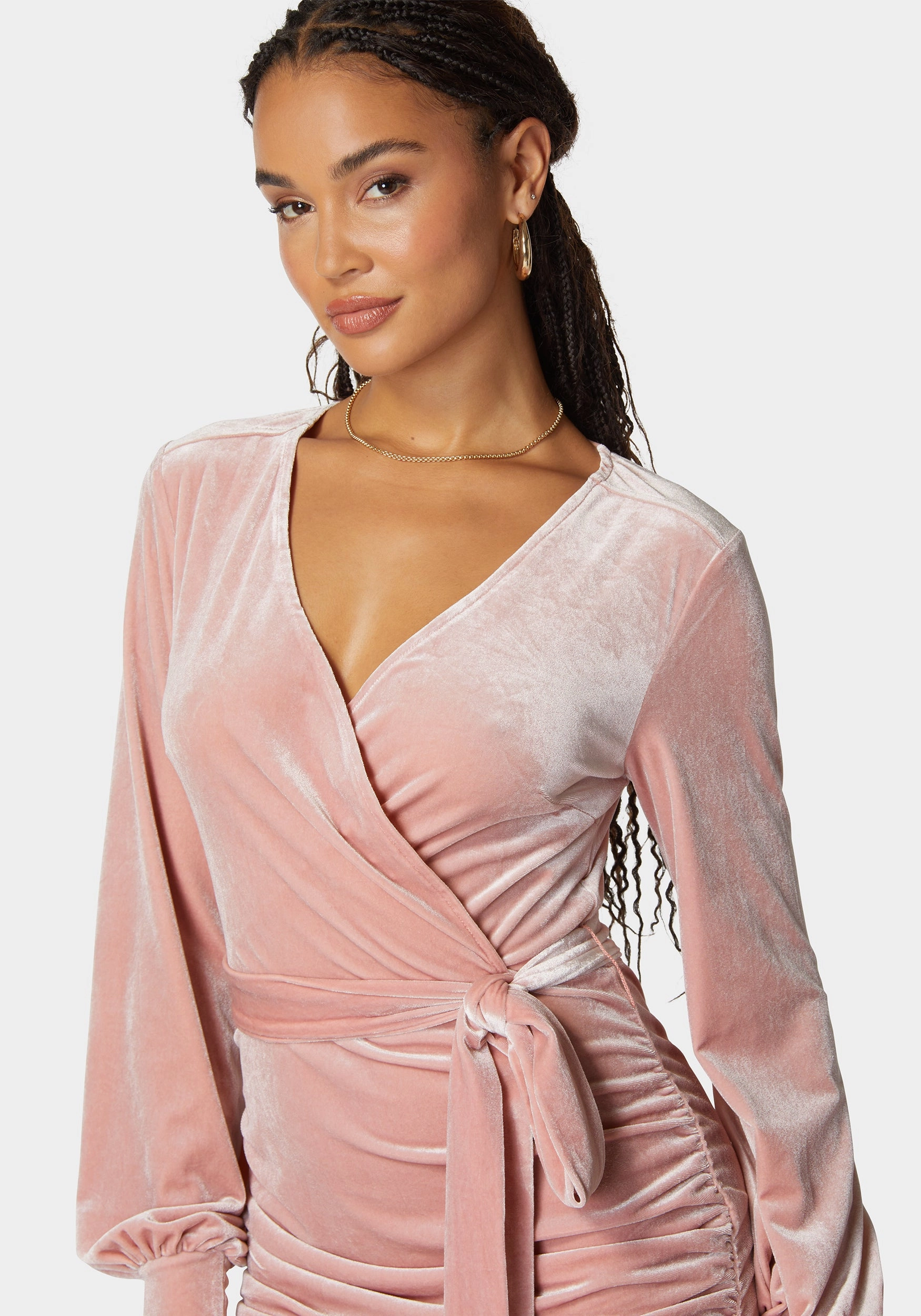 Comfort Stretch Velvet Utility Mini Dress