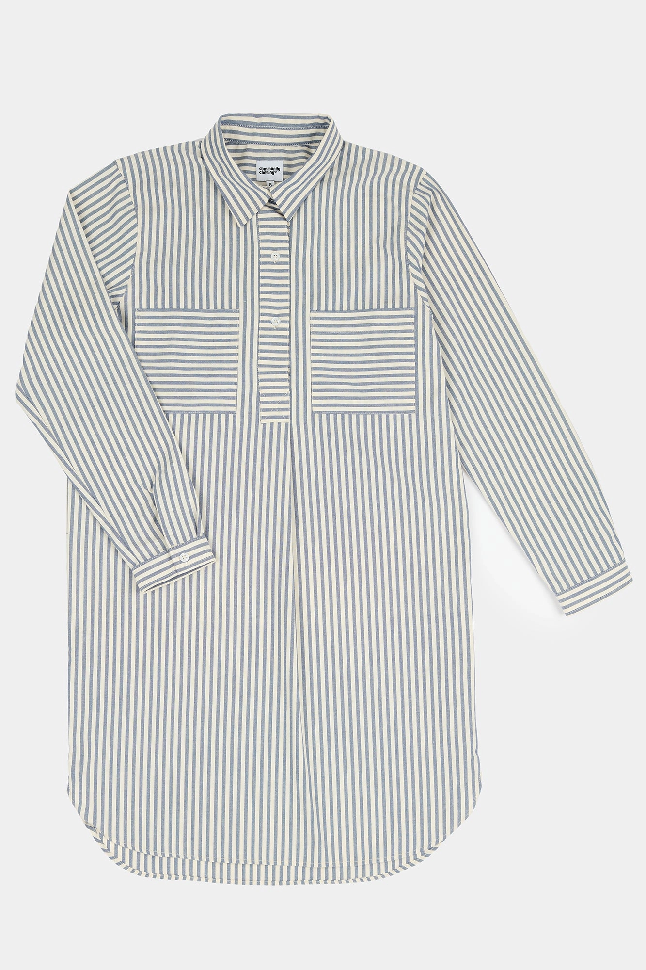 The Quarry Bank Women's Olivia Shirt Dress - Navy/White Office Glam Perfectly Crafted