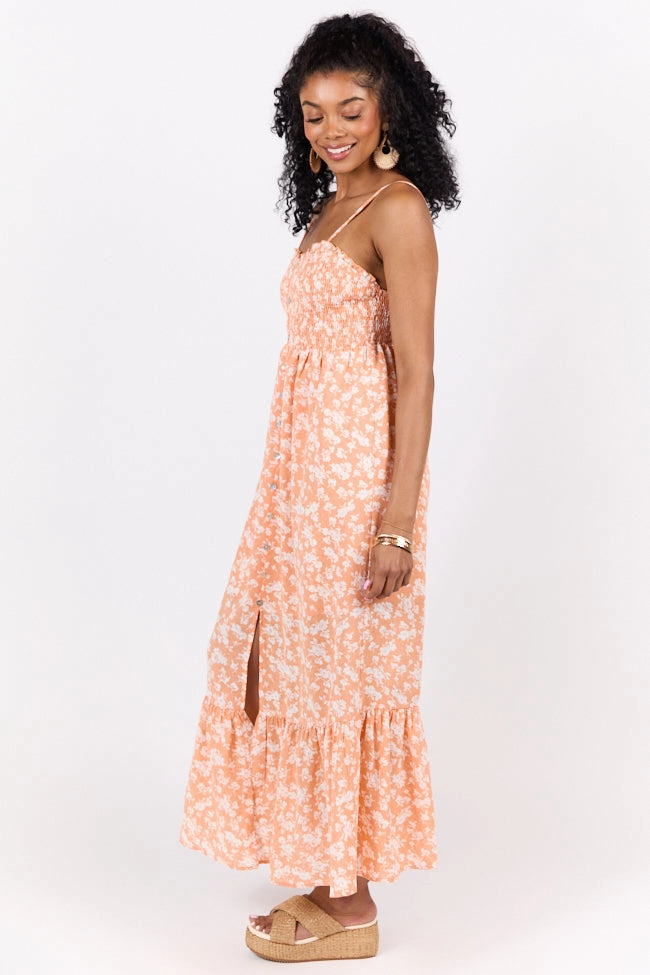 Blooming Beauty Orange Ditsy Floral Midi Dress FINAL SALE New York Romance Soul