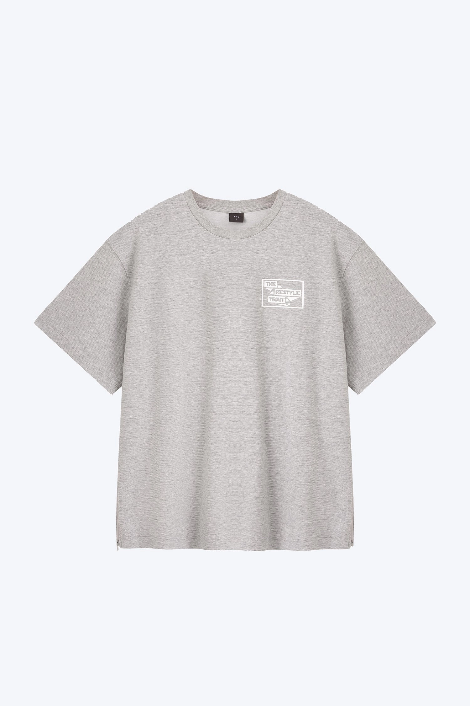 Twill Jersey Boxed Logo Tee - Heather Grey [AT] Quick-Dry Fabric EcoDyeProcess