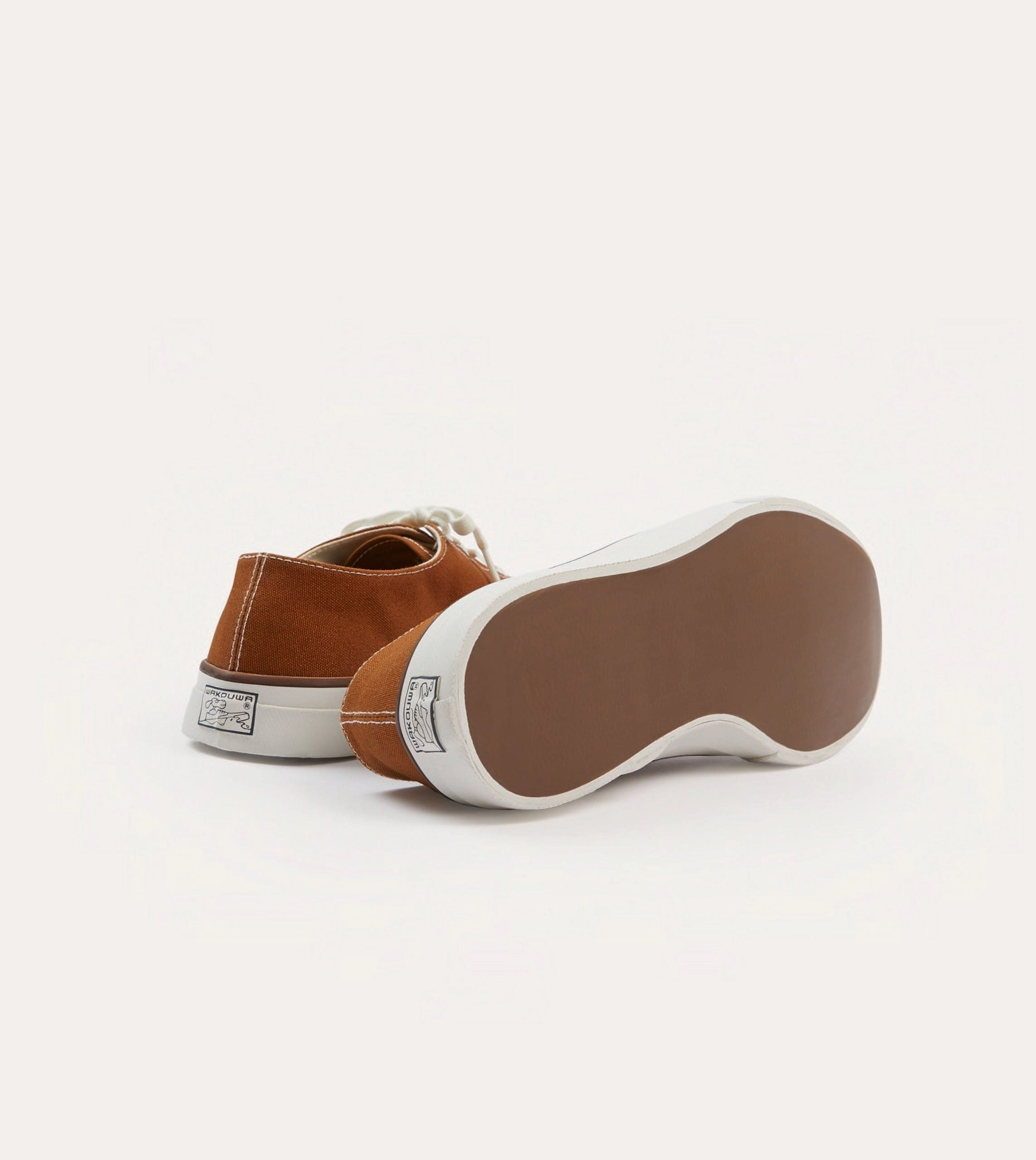 Wakouwa by Anatomica Brown Cotton Canvas Oxford Trainers moisture - wicking fabric lug - sole shoes